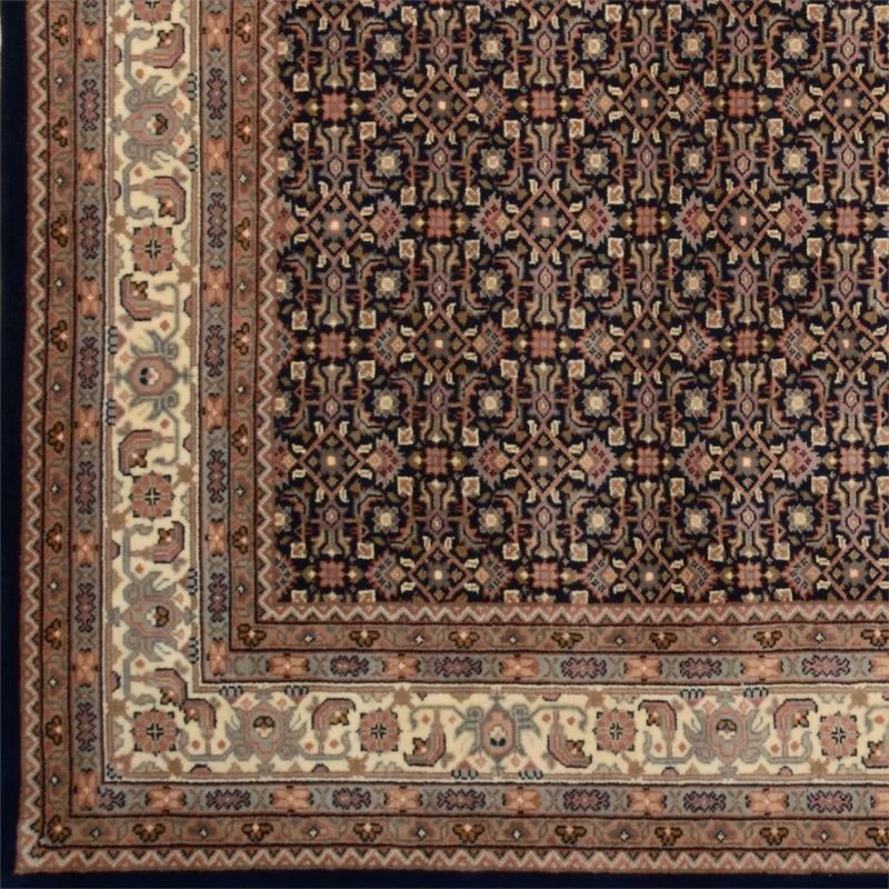 Hand-Knotted Wool Herati Indian Rug, 251 × 355 cm