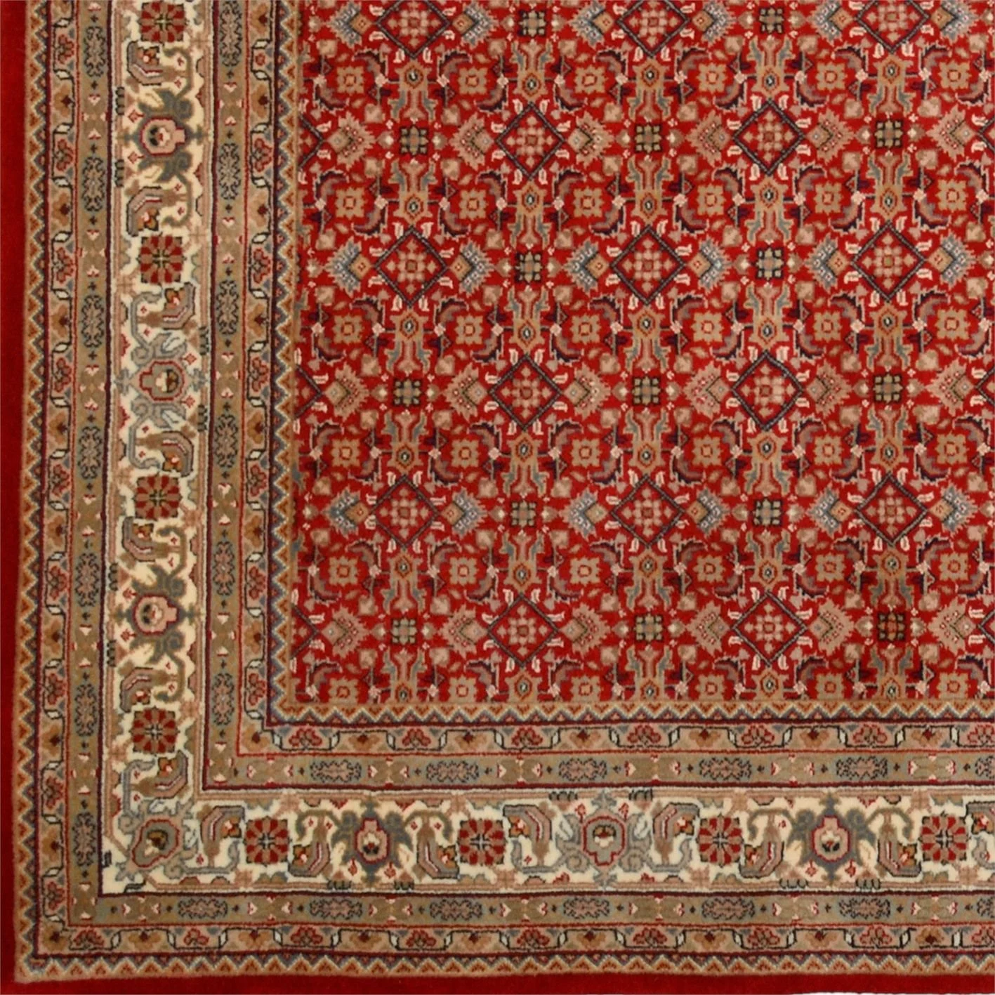 Hand-Knotted Wool Herati Indian Rug, 245 × 342 cm