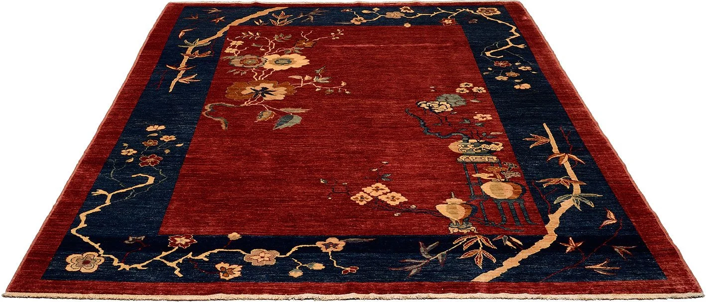 Hand-Knotted Wool Ziegler Pakistani Rug, 243 × 288 cm