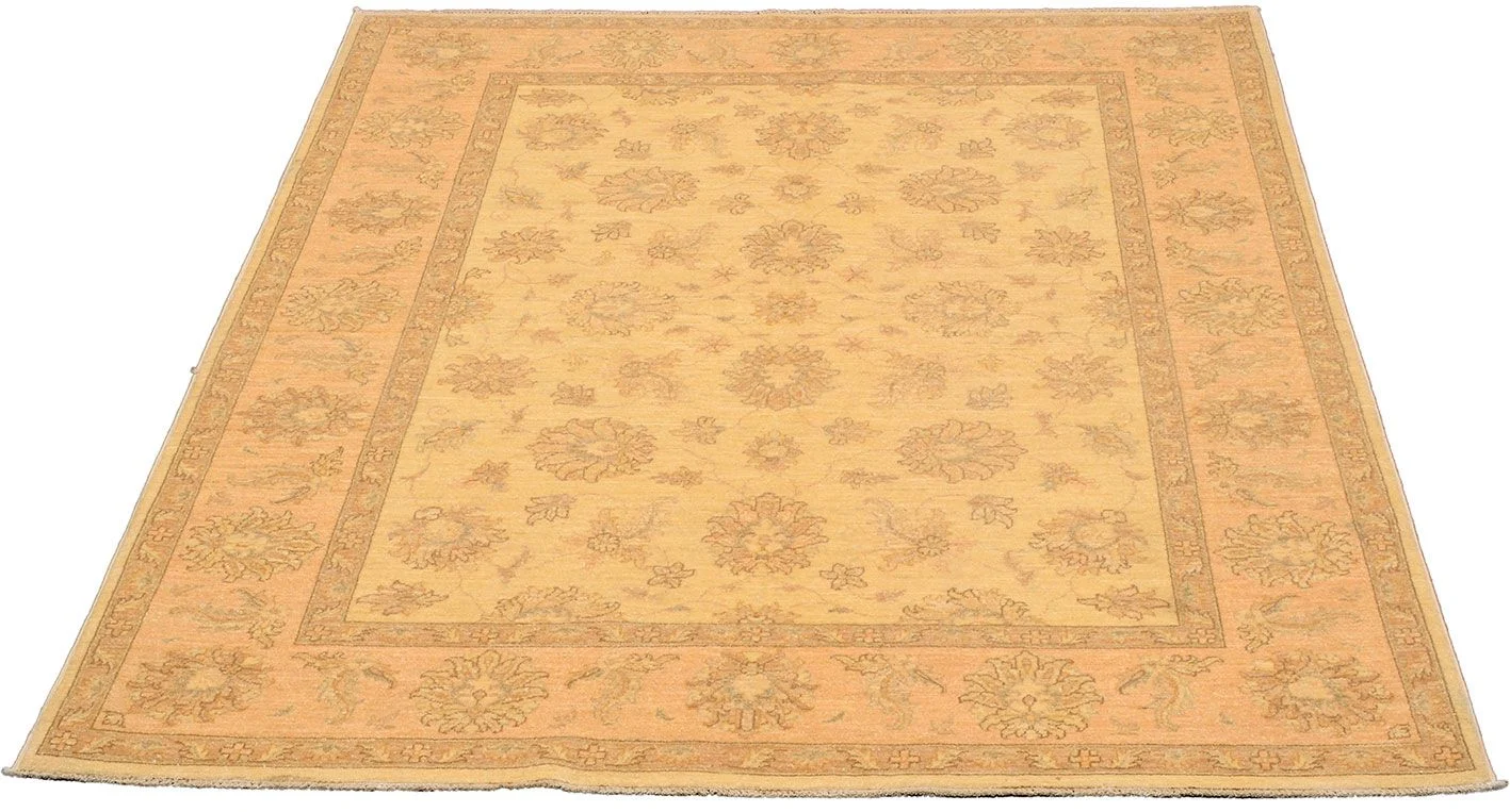 Hand-Knotted Wool Ziegler Pakistani Rug, 145 × 193 cm