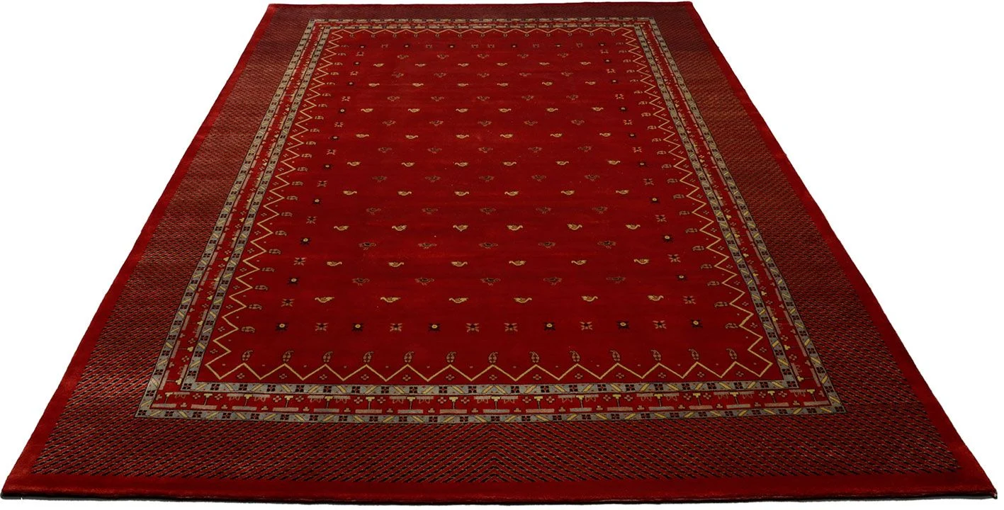 Hand-Knotted Wool Loribaft Indian Rug, 249 × 347 cm