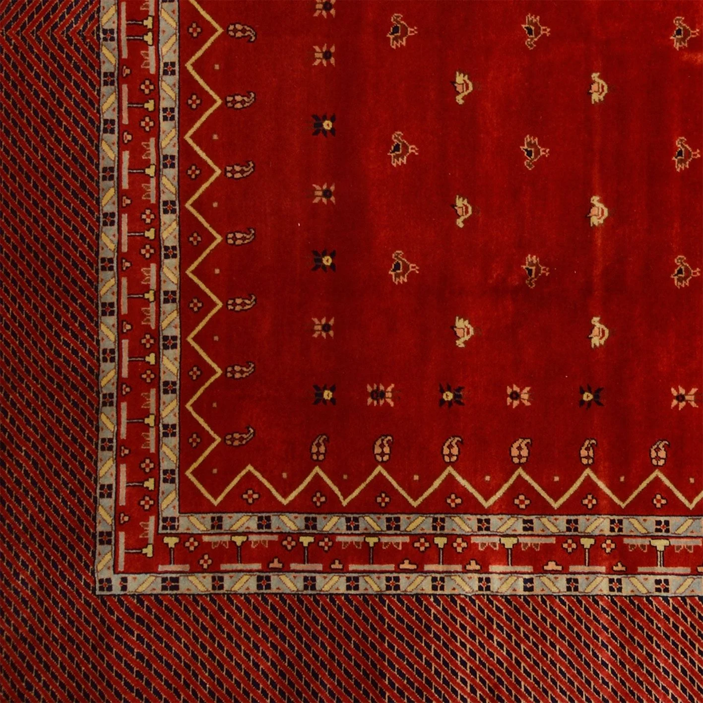 Hand-Knotted Wool Loribaft Indian Rug, 249 × 347 cm