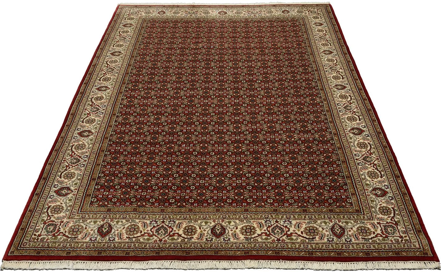 Hand-Knotted Wool Tabriz Indian Rug, 200 × 295 cm