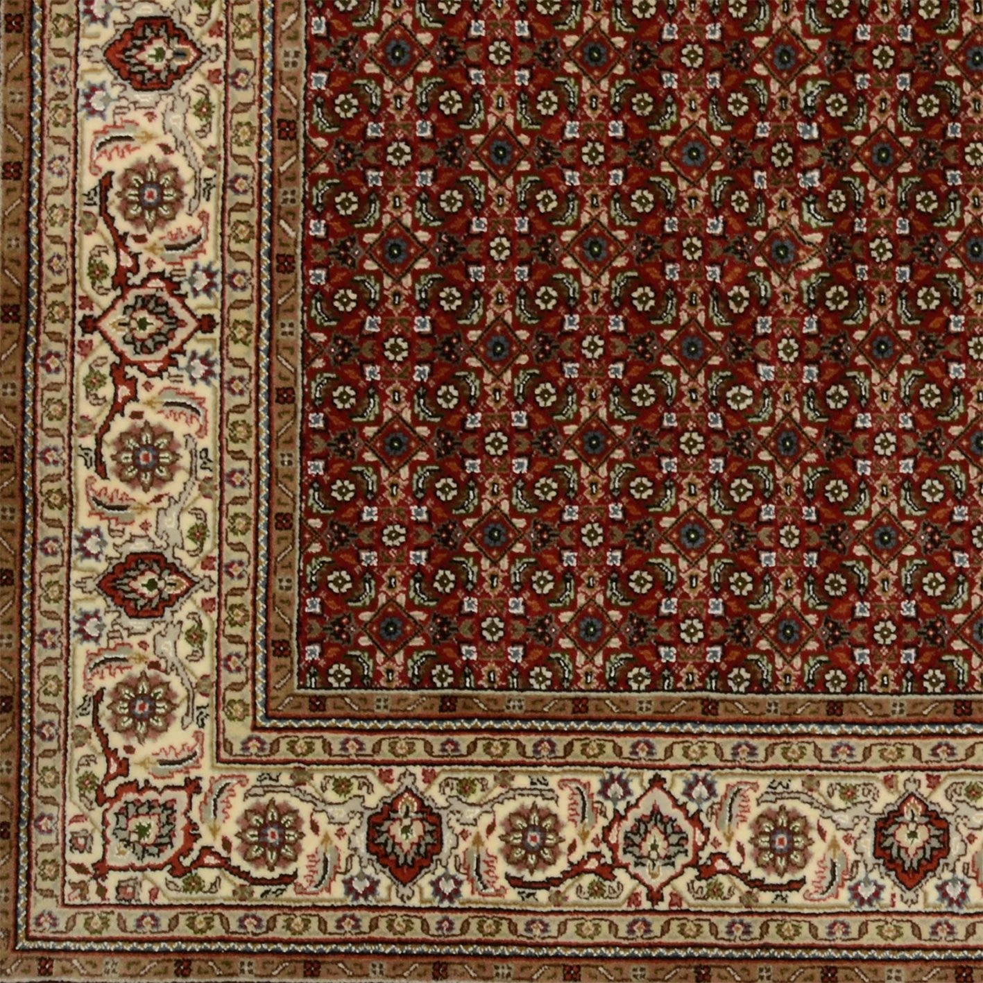Hand-Knotted Wool Tabriz Indian Rug, 200 × 295 cm