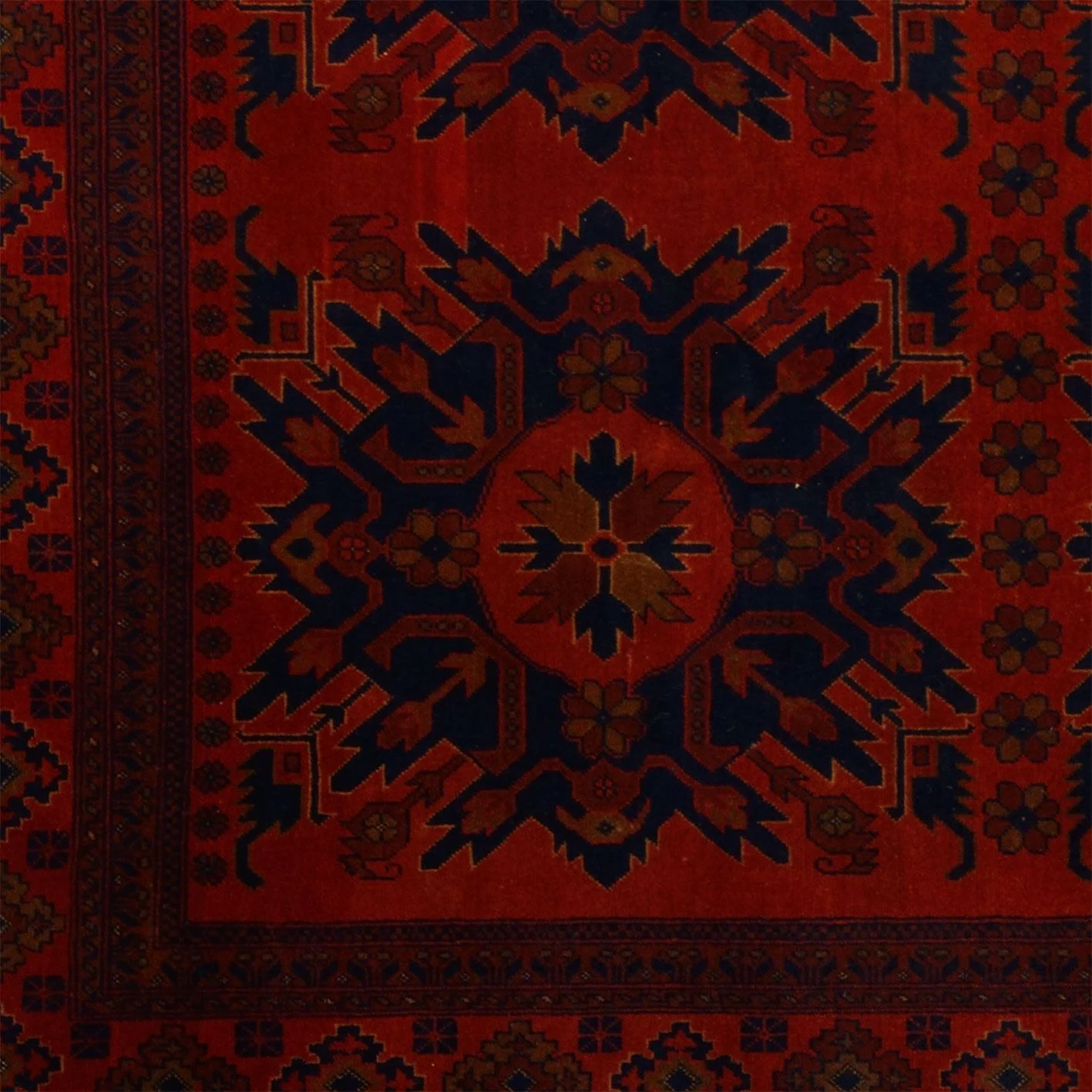 Afghan Rug 200 × 302 cm, Wool, hand-knotted
