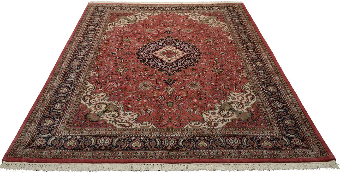 Hand-Knotted Wool Tabriz Indian Rug, 249 × 343 cm