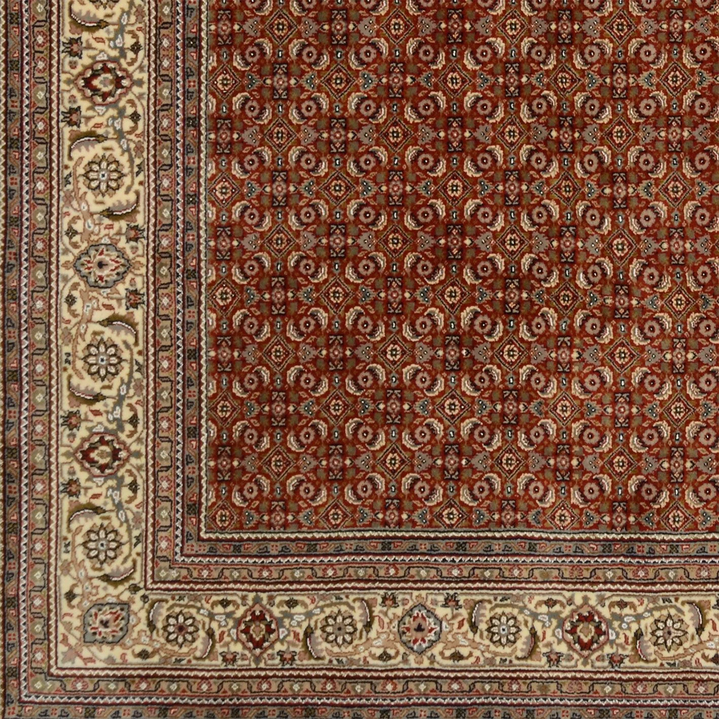 Hand-Knotted Wool Tabriz Indian Rug, 246 × 354 cm