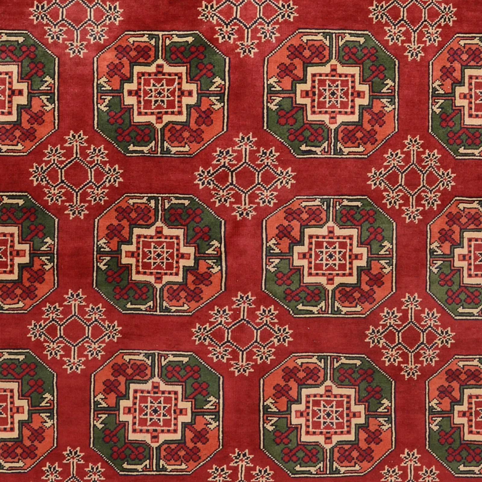 Turkmen Afghan Rug 198 × 288 cm, Wool, hand-knotted