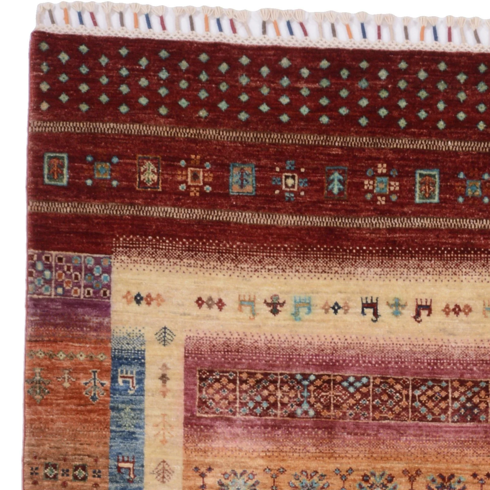 Hand-Knotted Wool Samarkand Afghan Rug, 171 × 244 cm