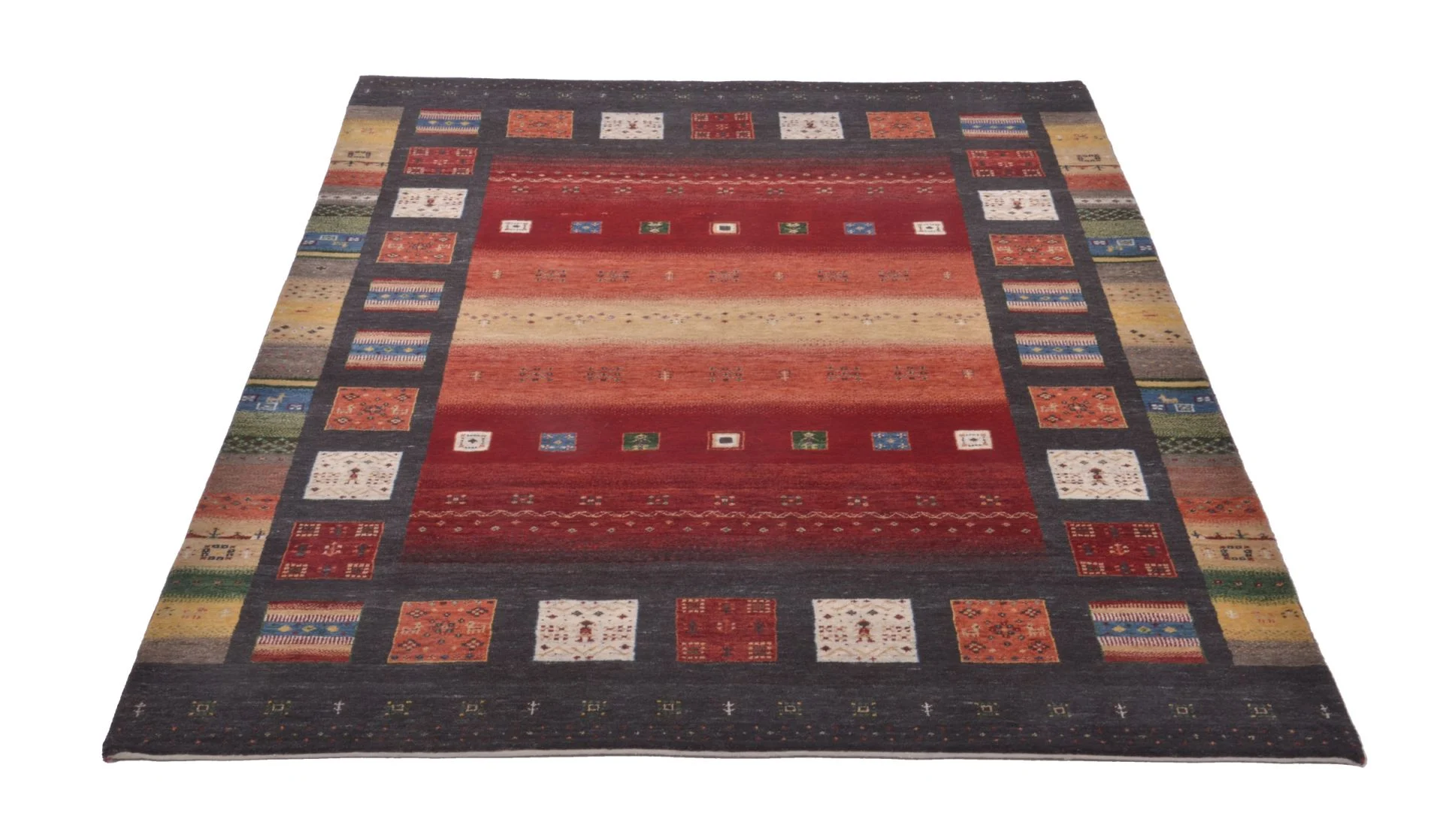 orientteppich-rizbaft-176-x-243-cm-schurwolle-handgeknupft-1 Hand-Knotted Wool Loribaft Indian Rug, 176 × 243 cm