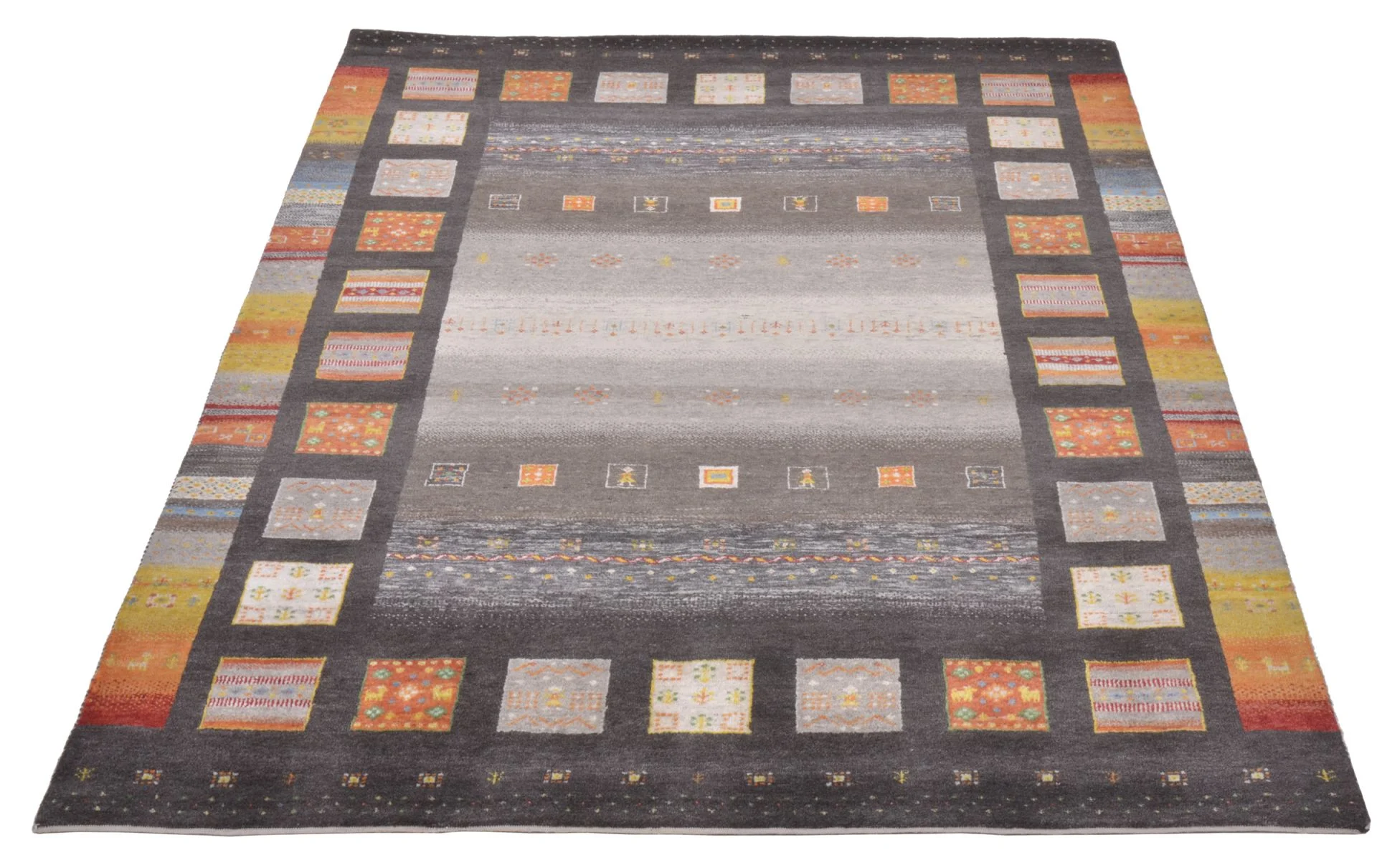 Hand-Knotted Wool Loribaft Indian Rug, 178 × 246 cm