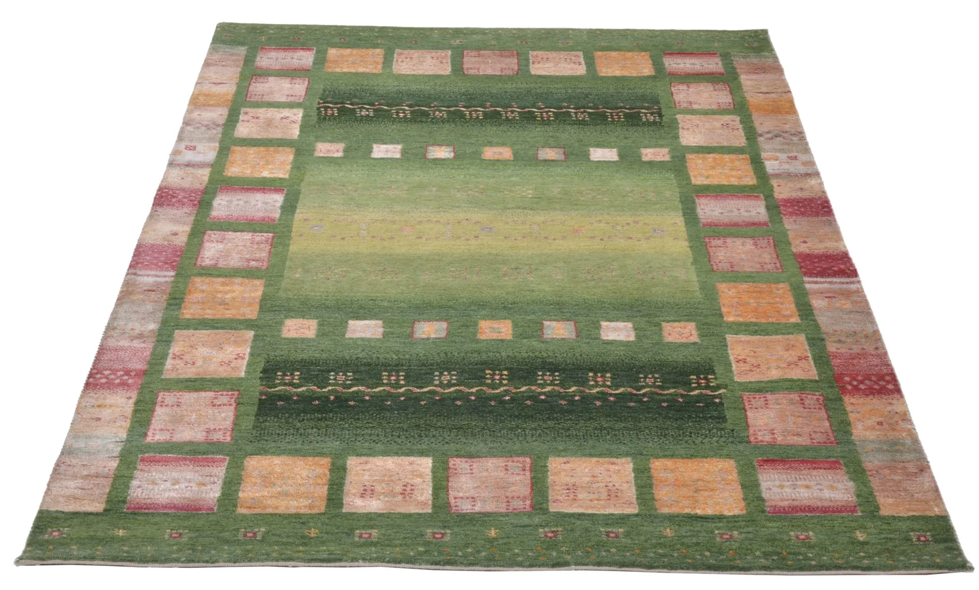 orientteppich-rizbaft-138-x-204-cm-schurwolle-handgeknupft-1 Hand-Knotted Wool Loribaft Indian Rug, 138 × 204 cm