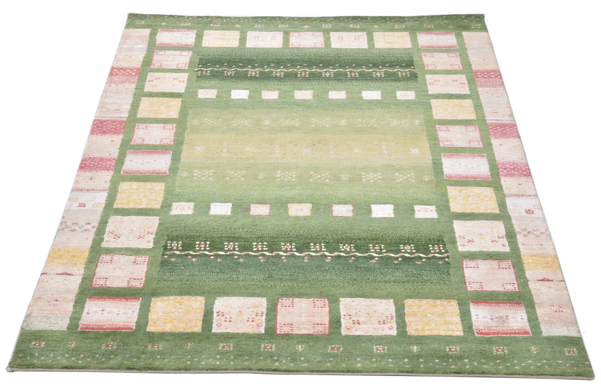 orientteppich-rizbaft-138-x-204-cm-schurwolle-handgeknupft-4 Hand-Knotted Wool Loribaft Indian Rug, 138 × 204 cm