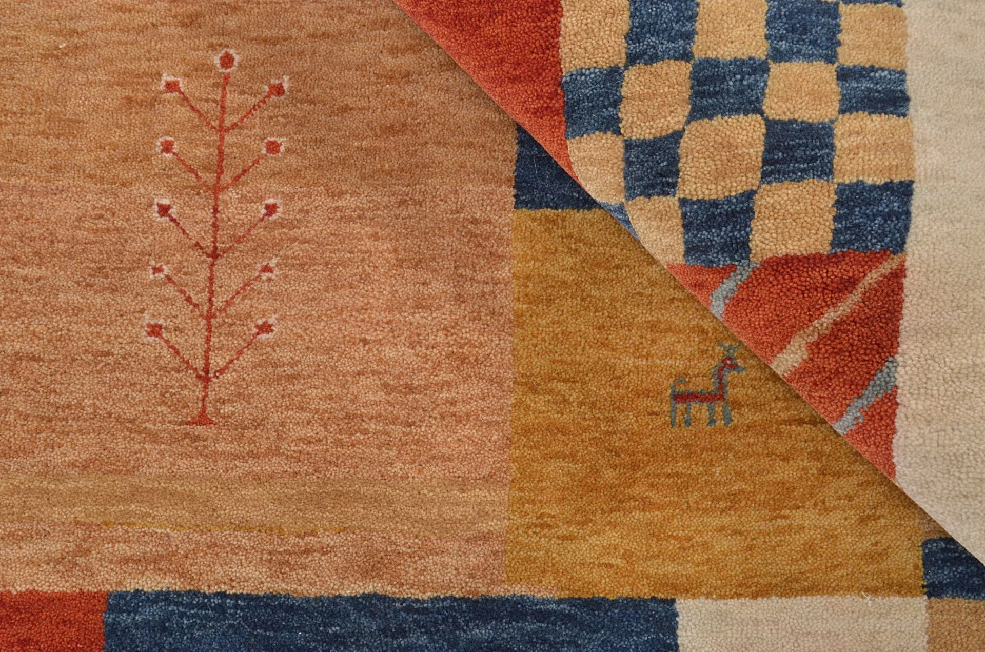 Hand-Knotted Wool Loribaft Indian Rug, 242 × 260 cm