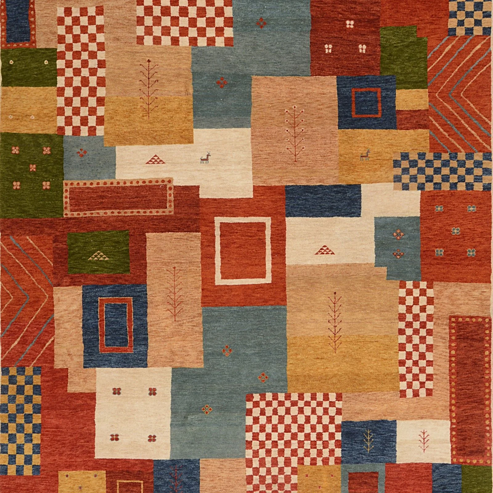 Hand-Knotted Wool Loribaft Indian Rug, 242 × 260 cm