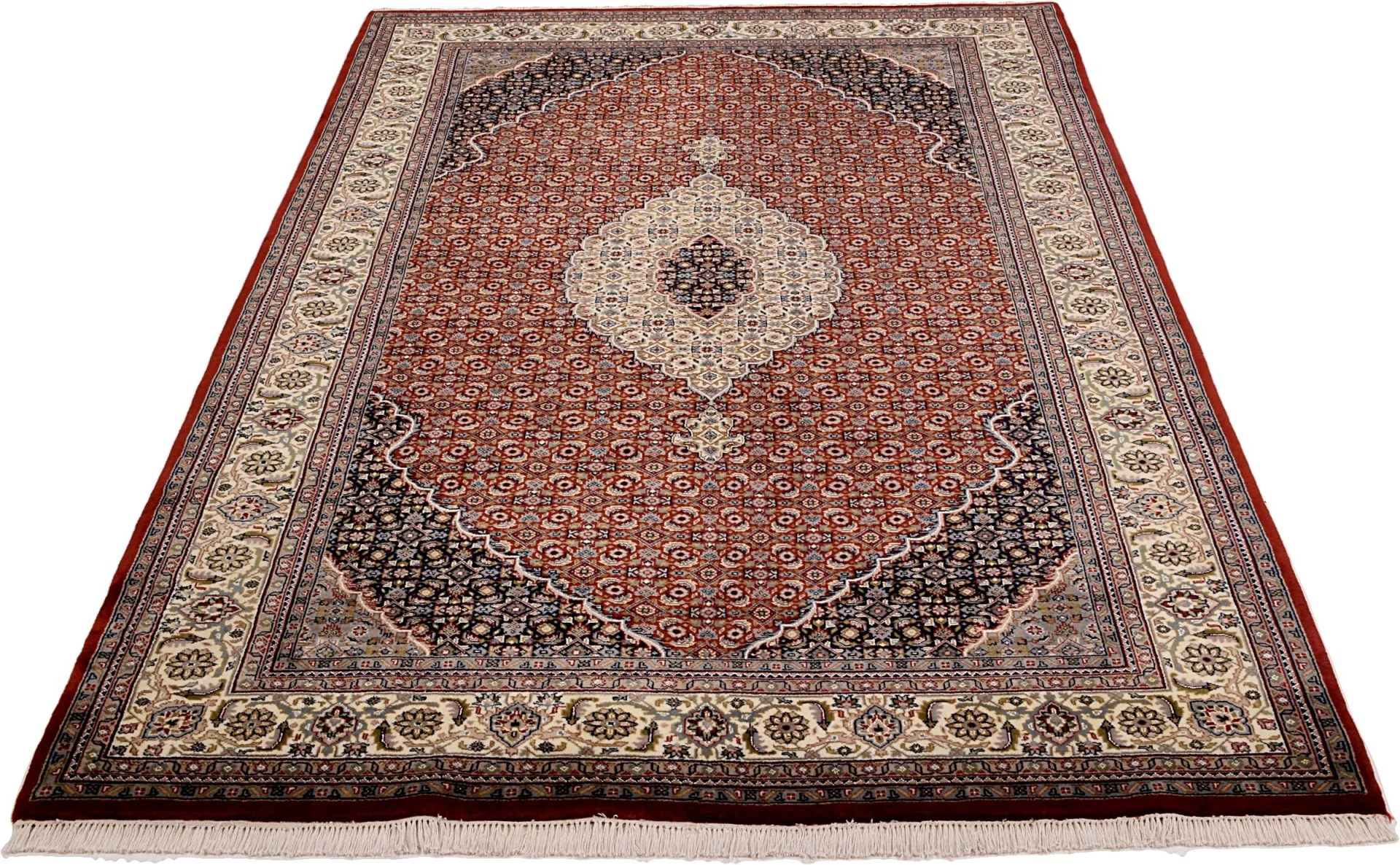Hand-Knotted Wool Tabriz Indian Rug, 198 × 310 cm