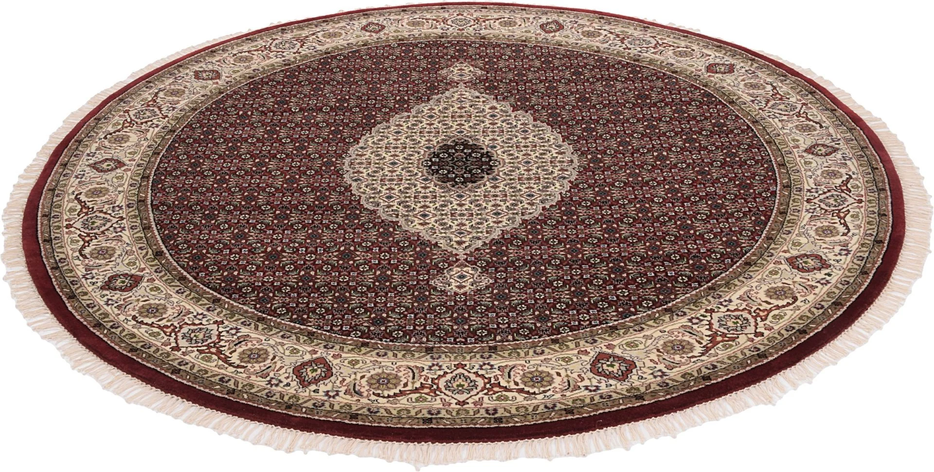 Hand-Knotted Wool Tabriz Indian Rug, 246 × 246 cm