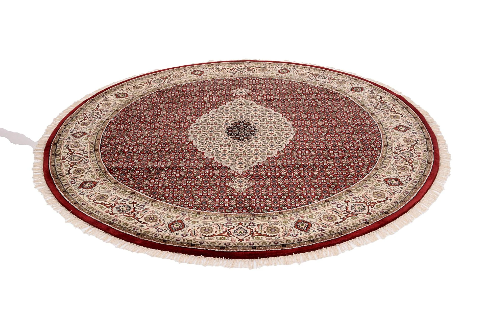 Hand-Knotted Wool Tabriz Indian Rug, 246 × 246 cm