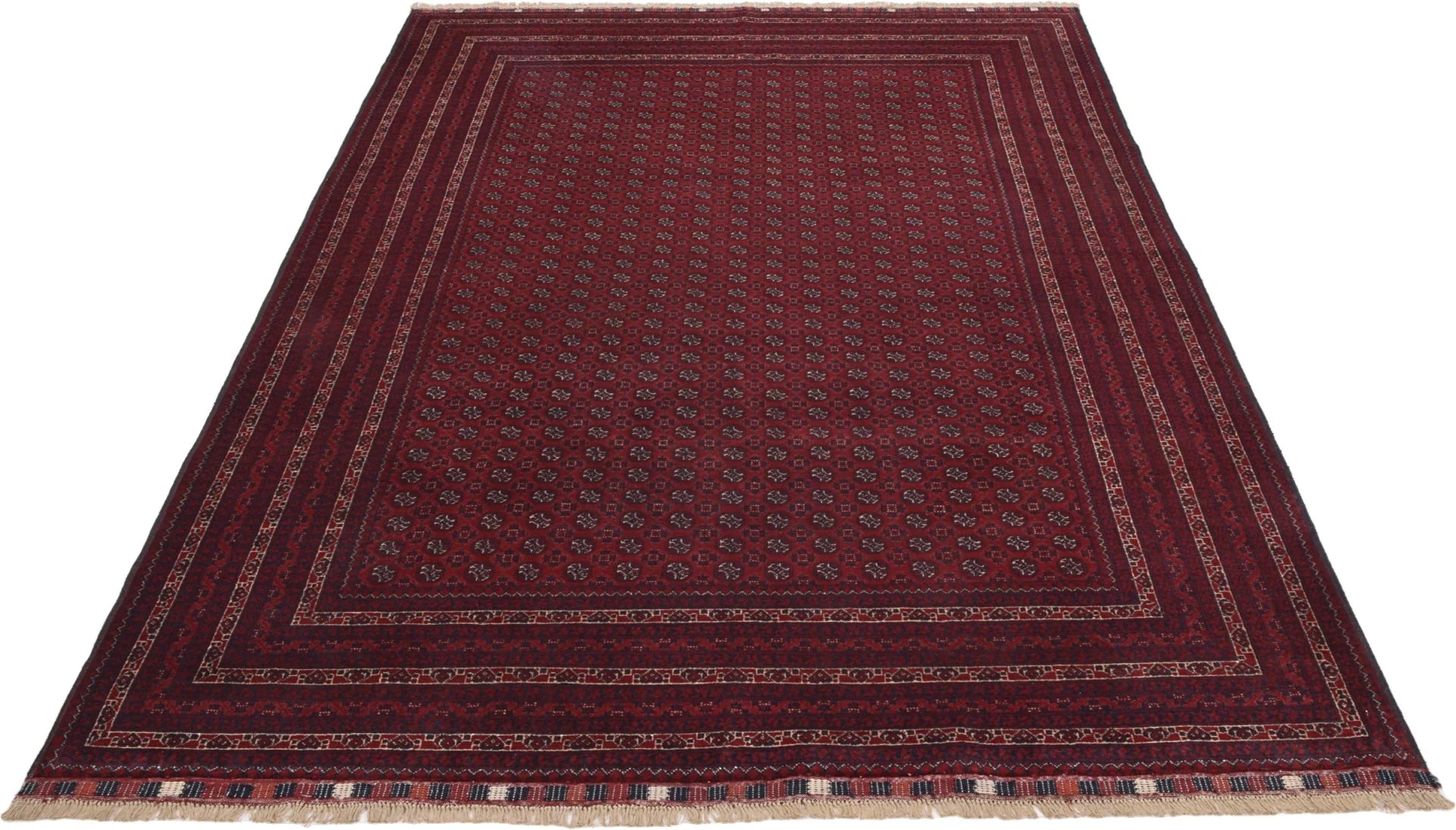 Afghan Rug — hand-knotted, 195 × 301 cm, Wool