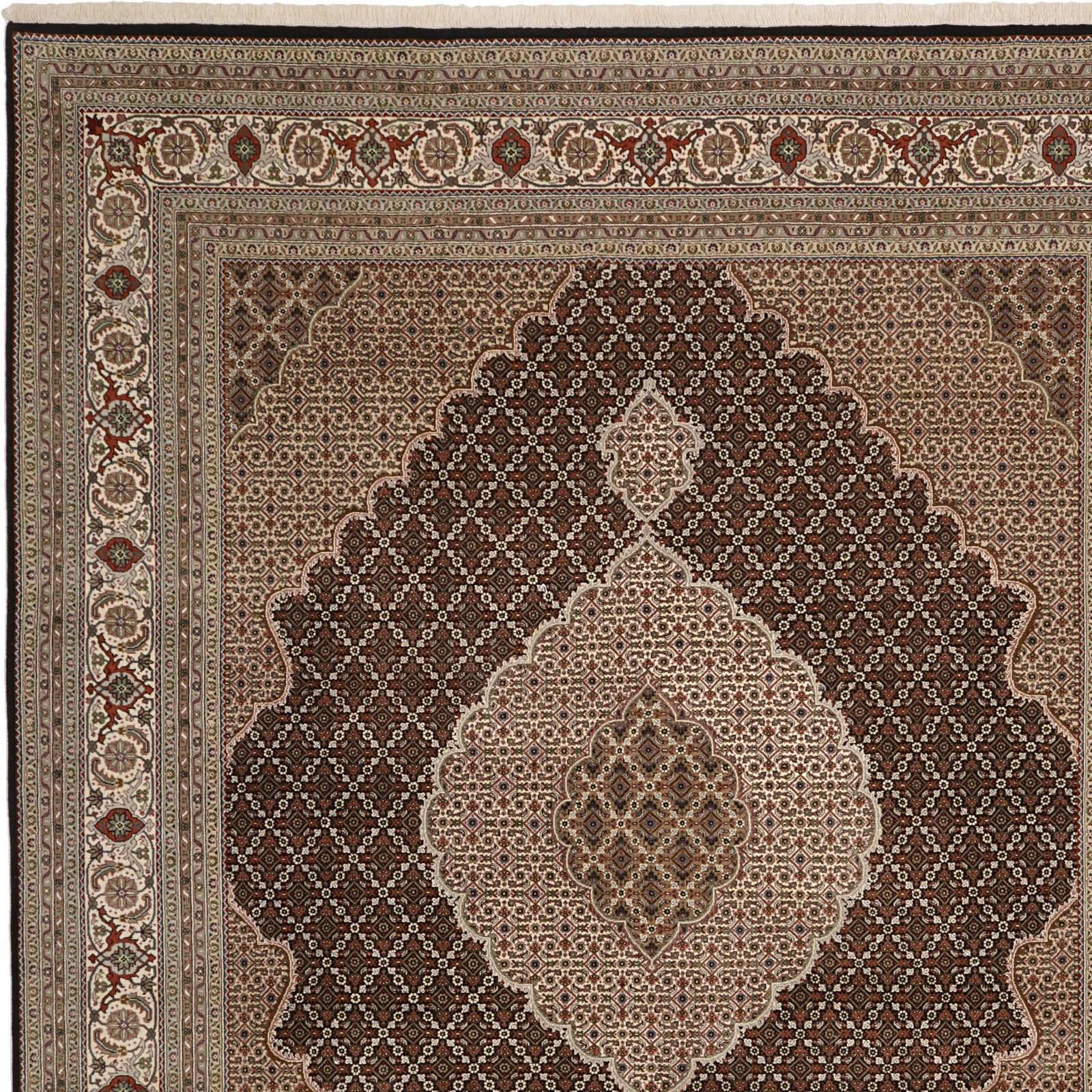Tabriz Indian Rug — hand-knotted, 248 × 302 cm