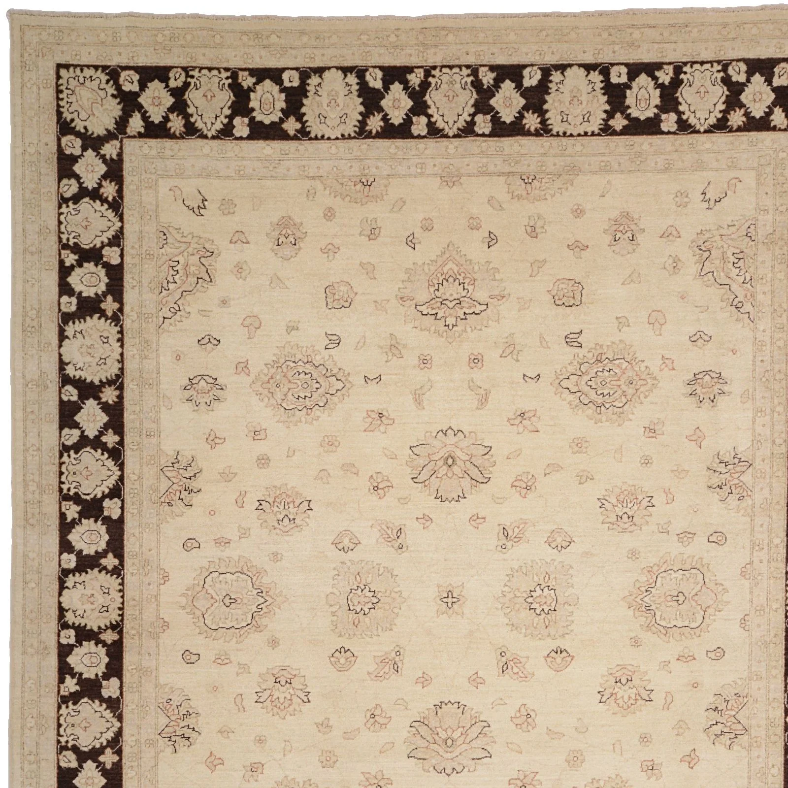 Hand-Knotted Wool Ziegler Pakistani Rug, 240 × 311 cm