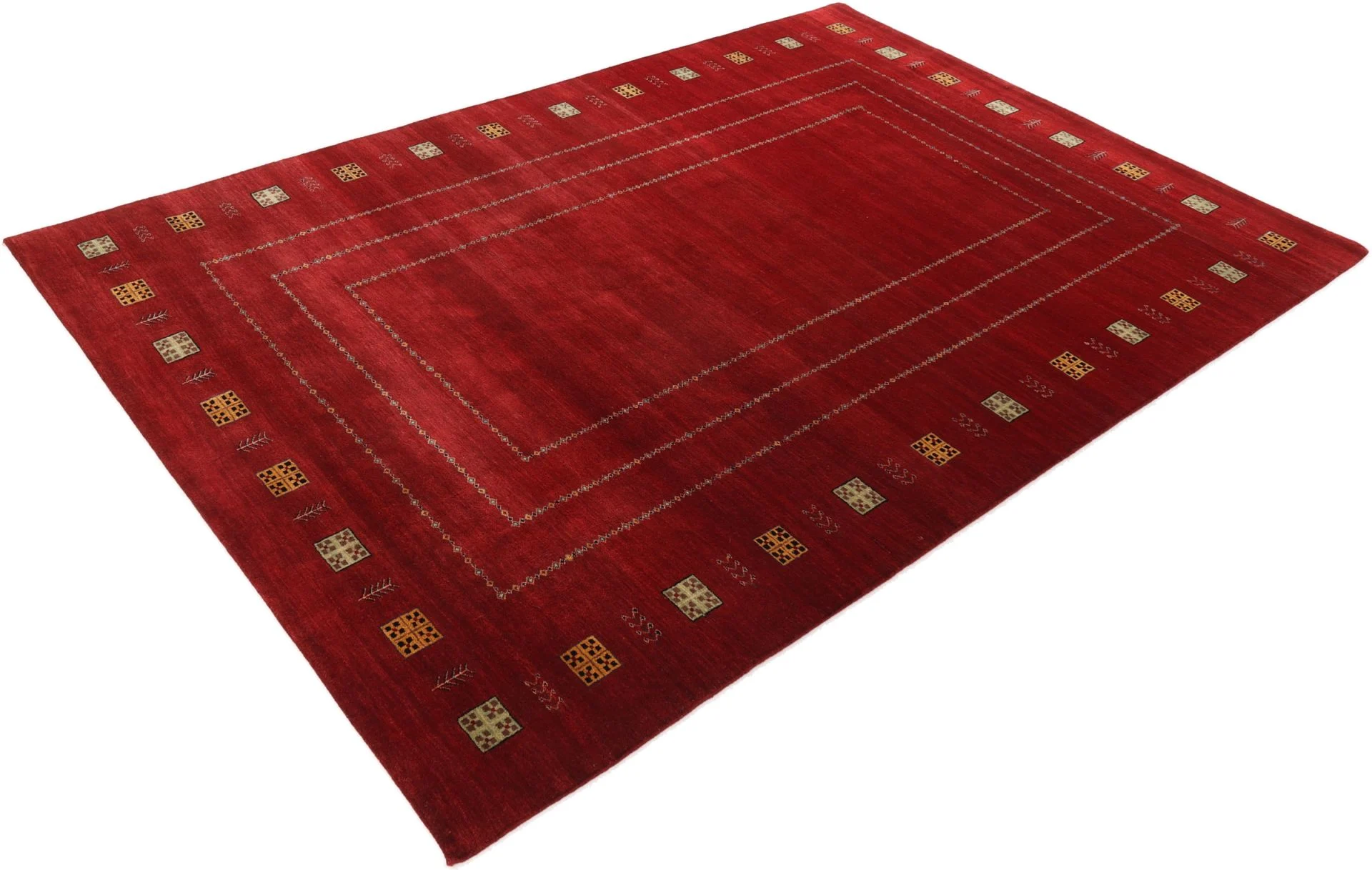 orientteppich-loribaft-207-x-303-cm-schurwolle-handgeknupft-3 Hand-Knotted Wool Loribaft Indian Rug, 207 × 303 cm