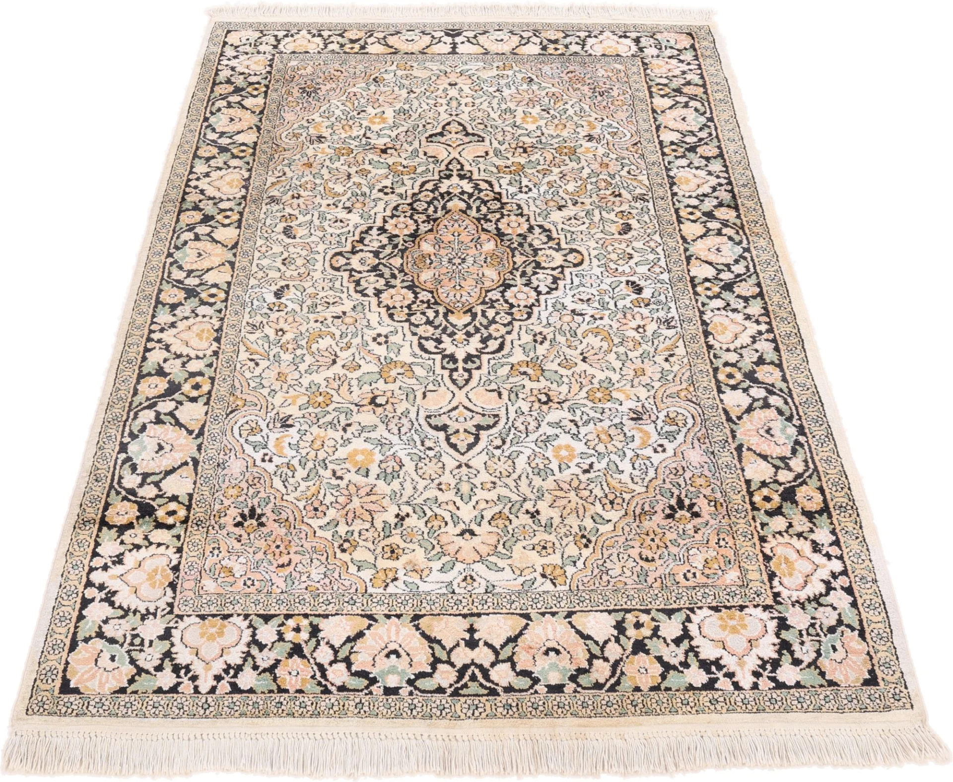 Indian Rug — hand-knotted, 184 × 124 cm, Wool
