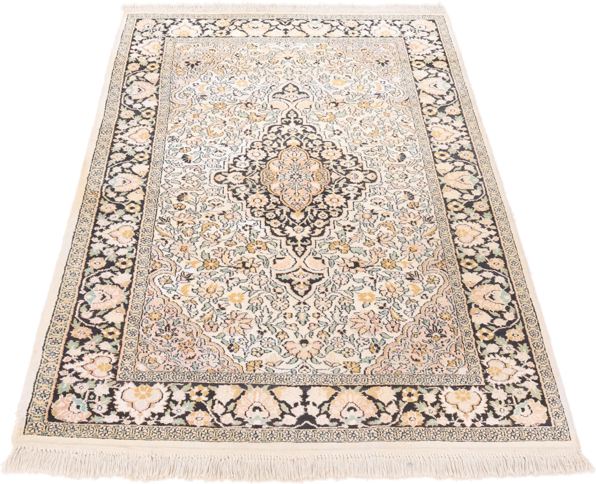 Indian Rug — hand-knotted, 184 × 124 cm, Wool
