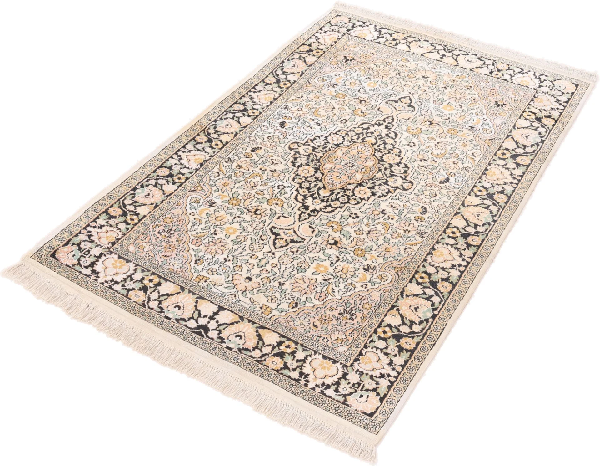 Indian Rug — hand-knotted, 184 × 124 cm, Wool