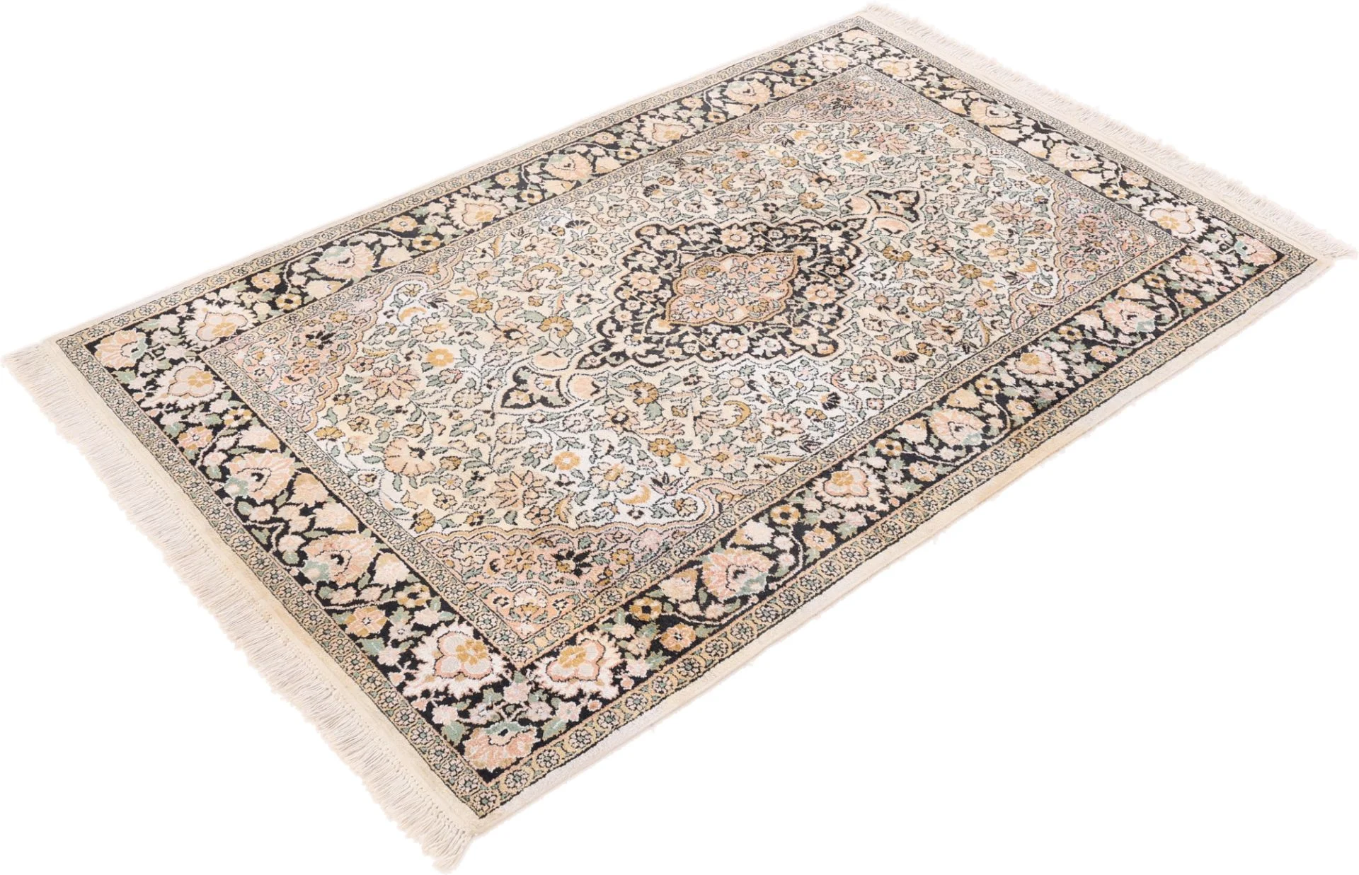 Indian Rug — hand-knotted, 184 × 124 cm, Wool