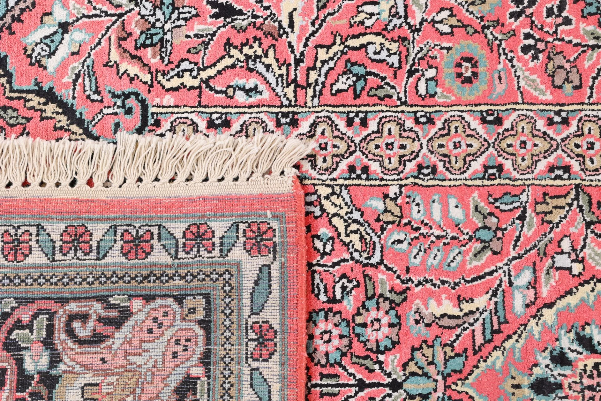 Hand-Knotted Wool Indian Rug, 187 × 121 cm