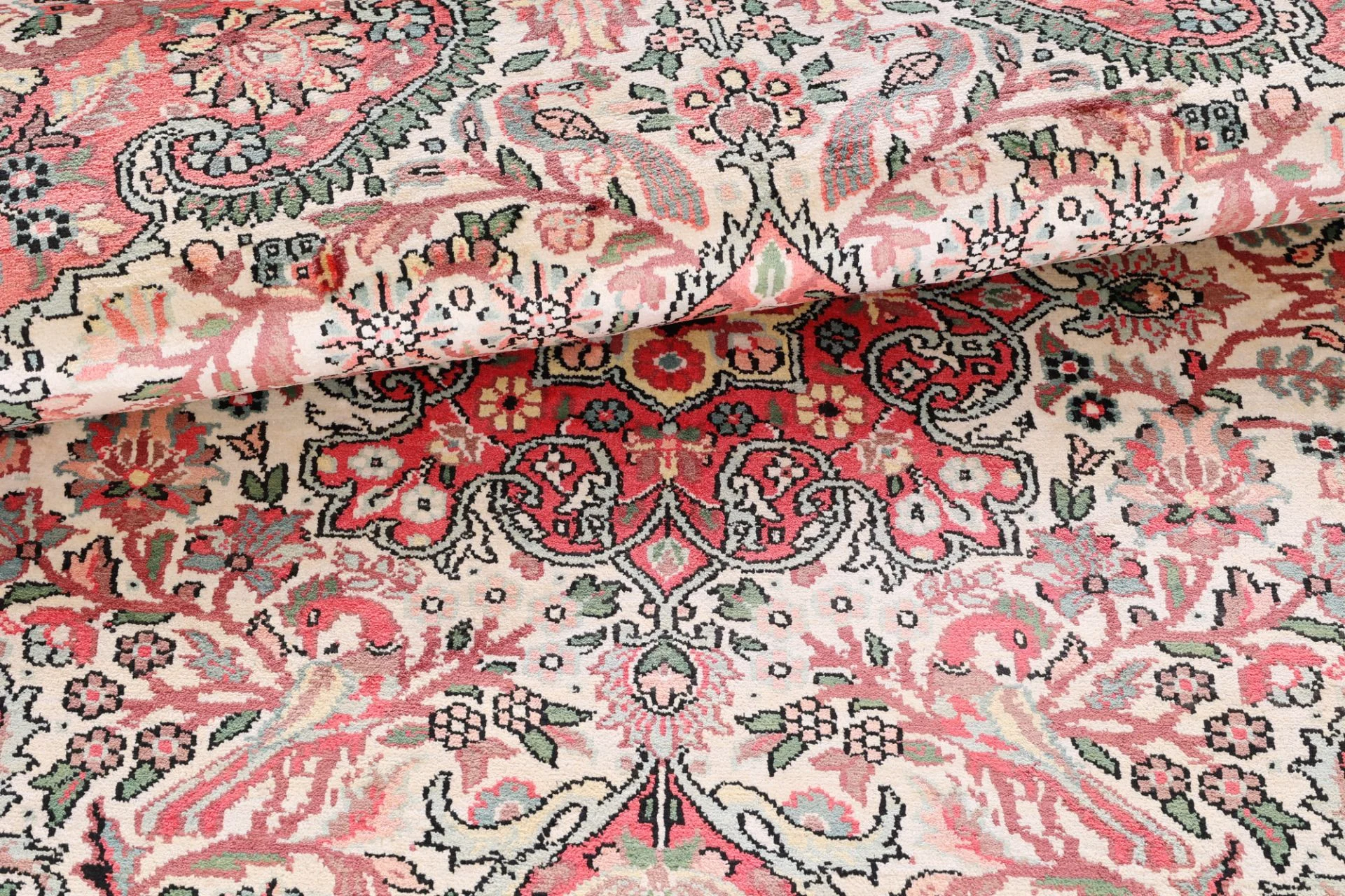Hand-Knotted Wool Indian Rug, 182 × 123 cm