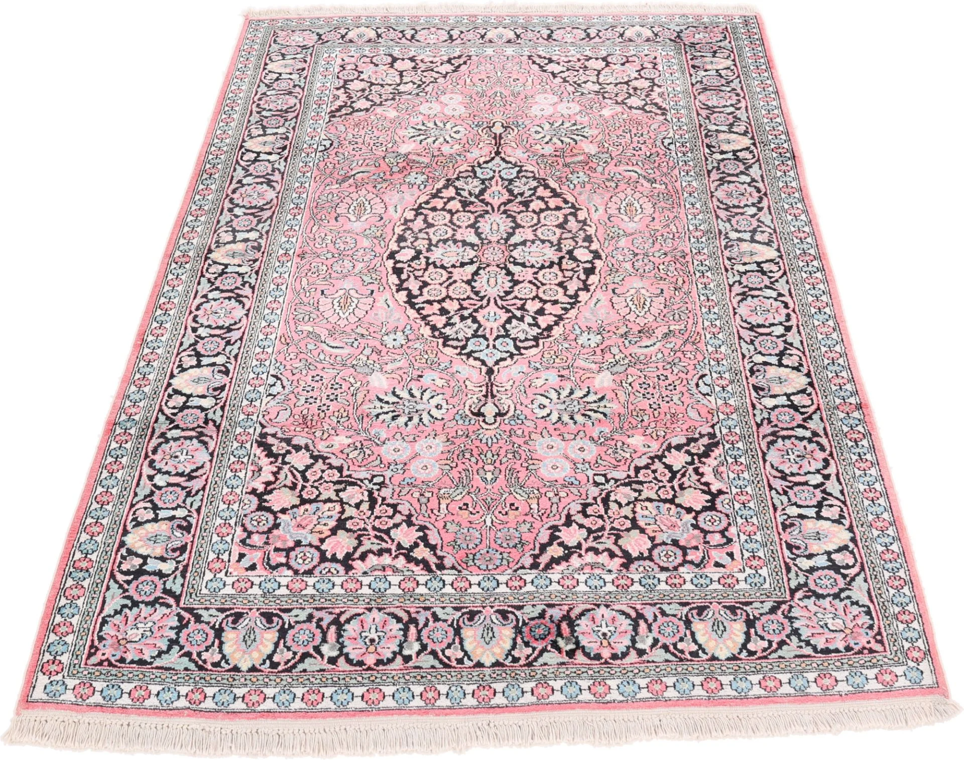 Hand-Knotted Wool Indian Rug, 190 × 125 cm