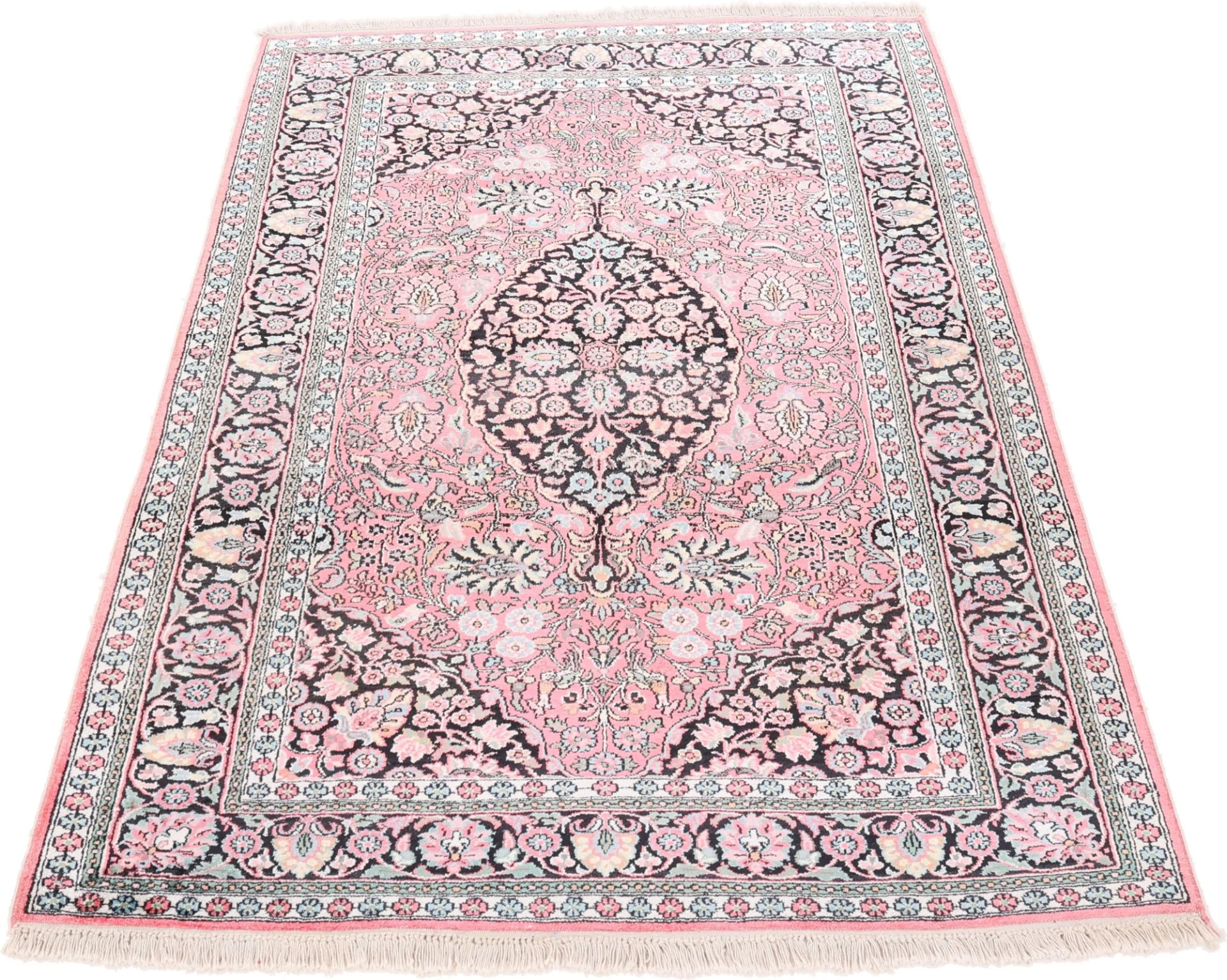 Hand-Knotted Wool Indian Rug, 190 × 125 cm