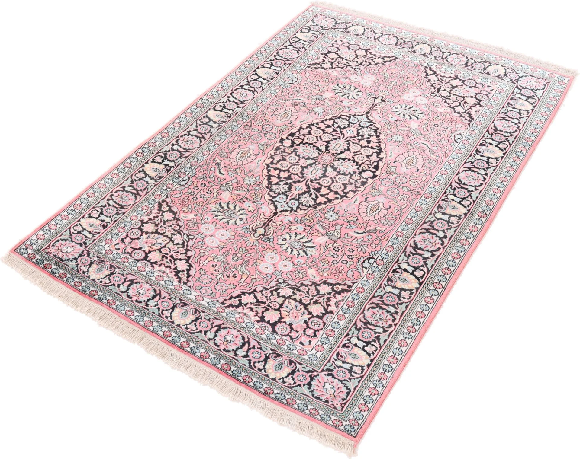 Hand-Knotted Wool Indian Rug, 190 × 125 cm