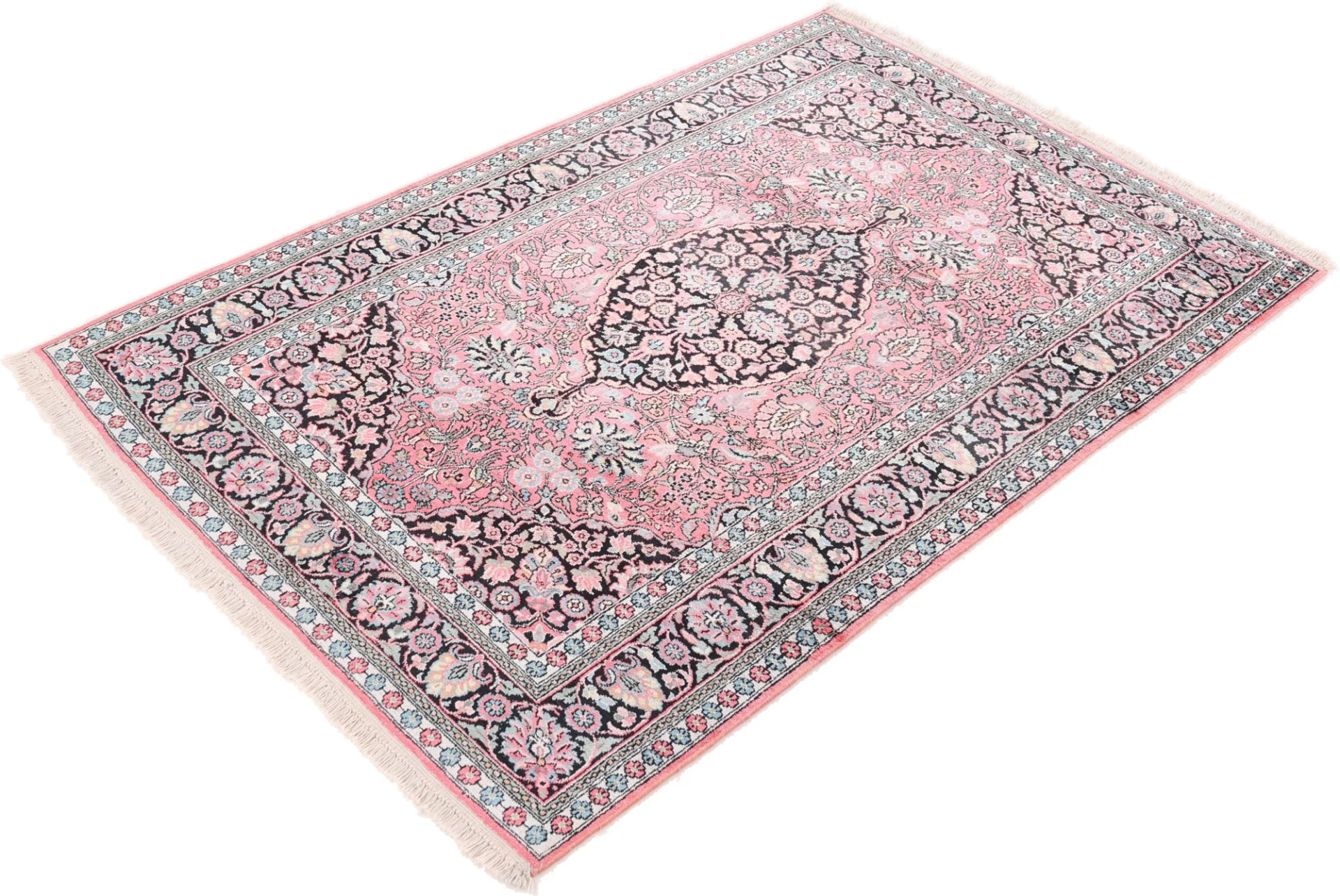 Hand-Knotted Wool Indian Rug, 190 × 125 cm