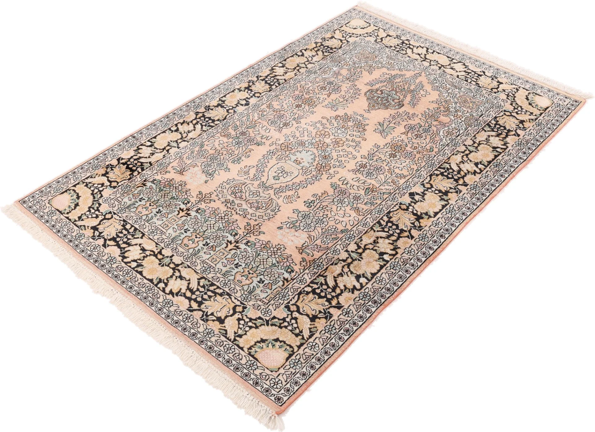 Hand-Knotted Wool Indian Rug, 184 × 124 cm