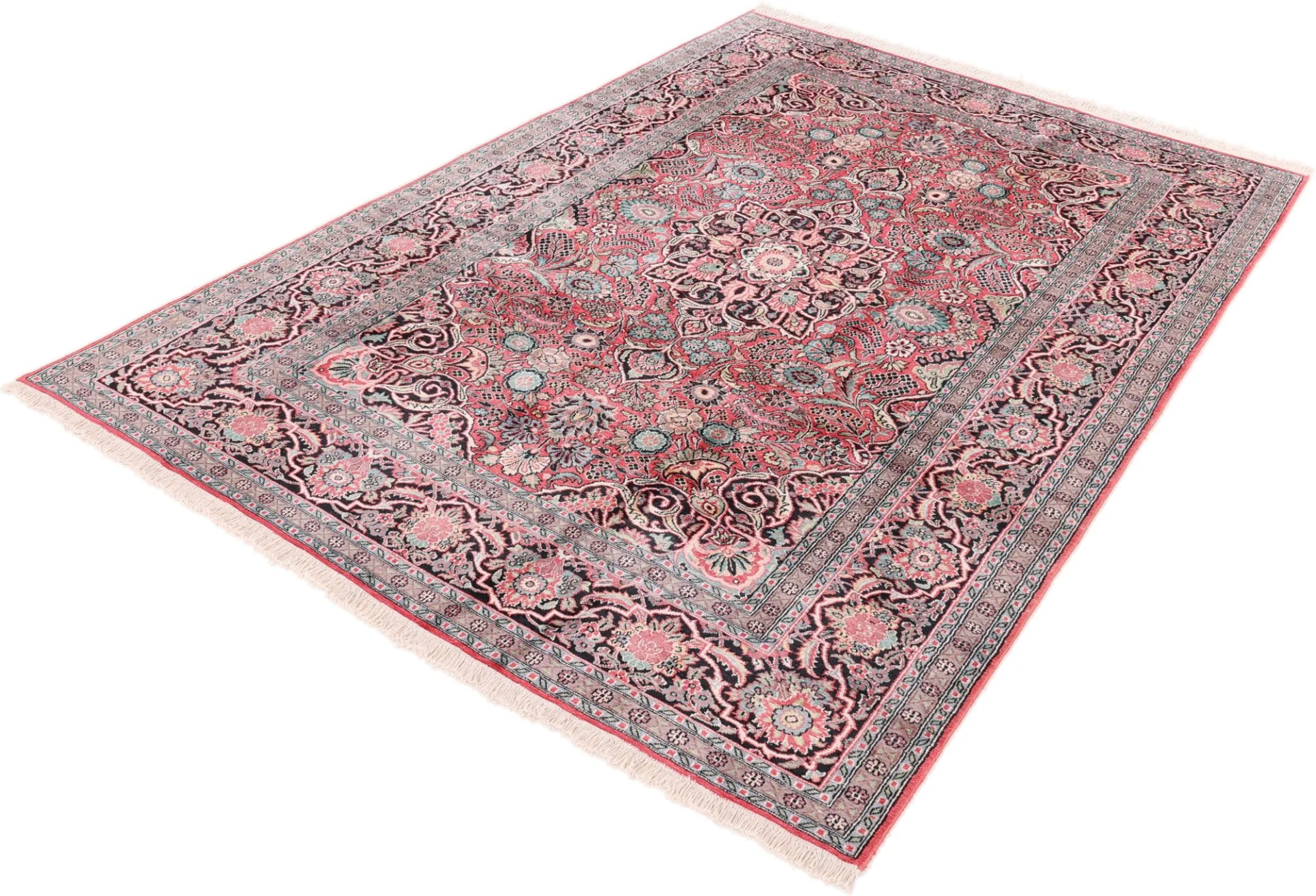 Indian Rug — hand-knotted, 277 × 184 cm, Wool