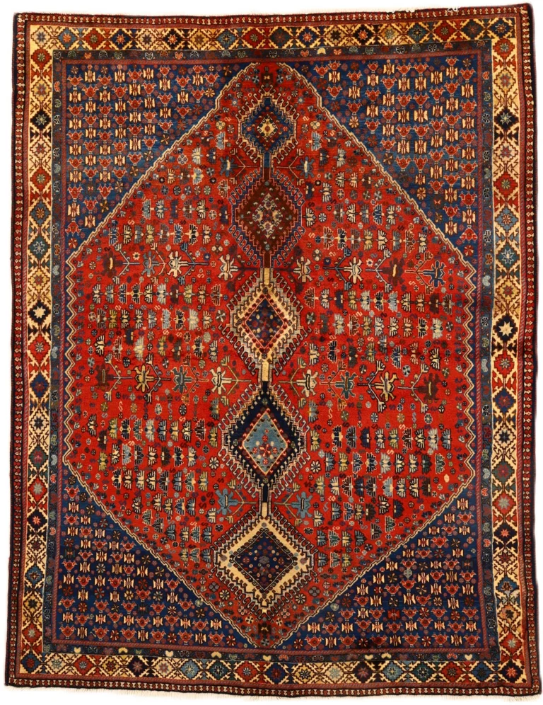 Hand-Knotted Wool Persian Rug, 233 × 182 cm