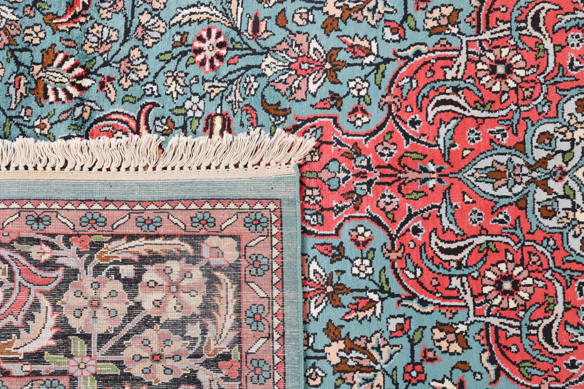 Hand-Knotted Wool Indian Rug, 275 × 189 cm