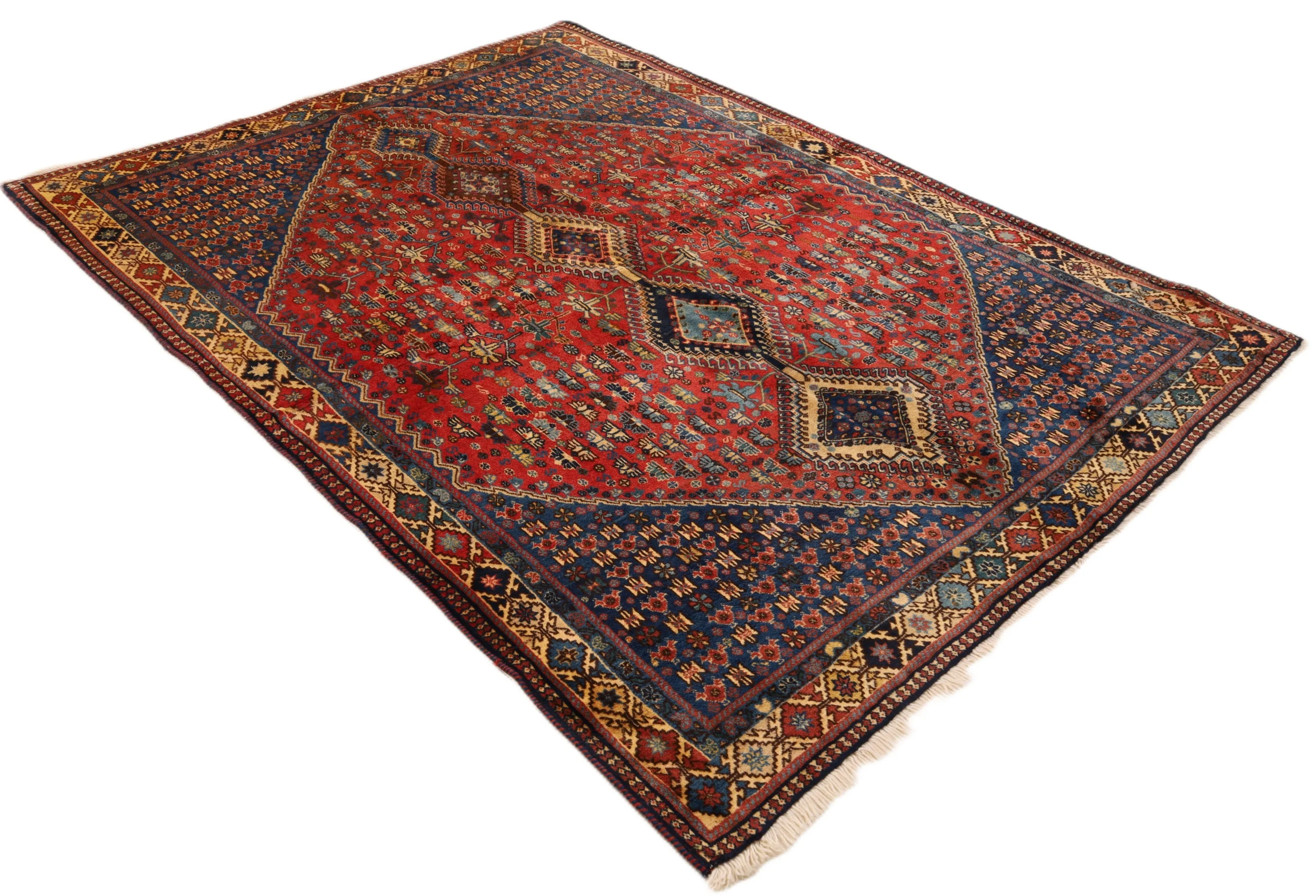 Hand-Knotted Wool Persian Rug, 233 × 182 cm
