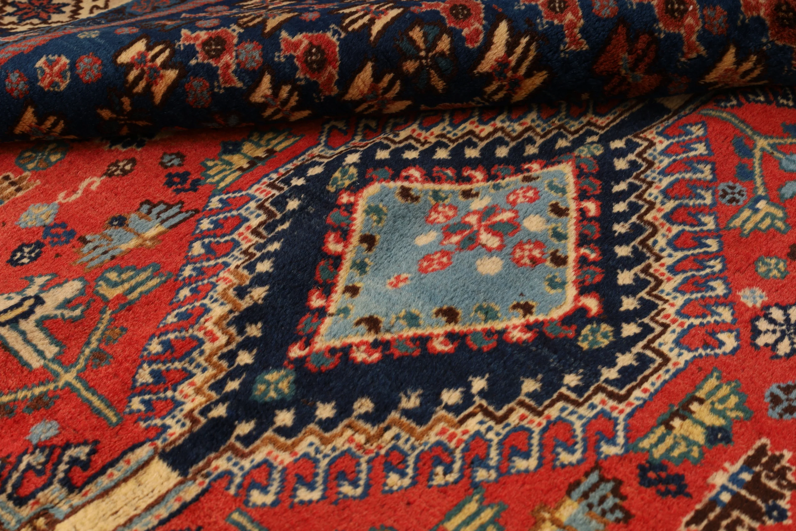 Hand-Knotted Wool Persian Rug, 233 × 182 cm