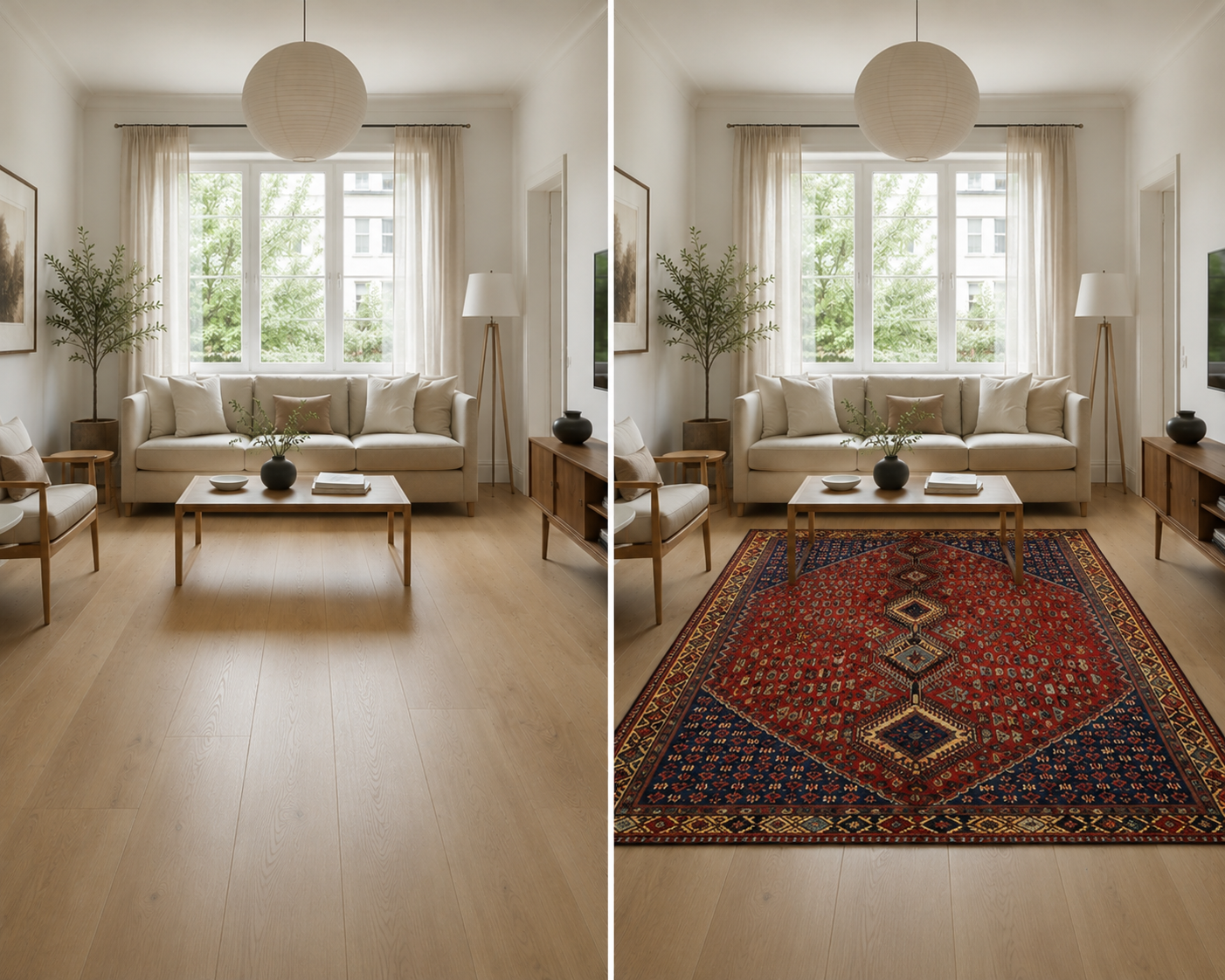 Hand-Knotted Wool Persian Rug, 233 × 182 cm