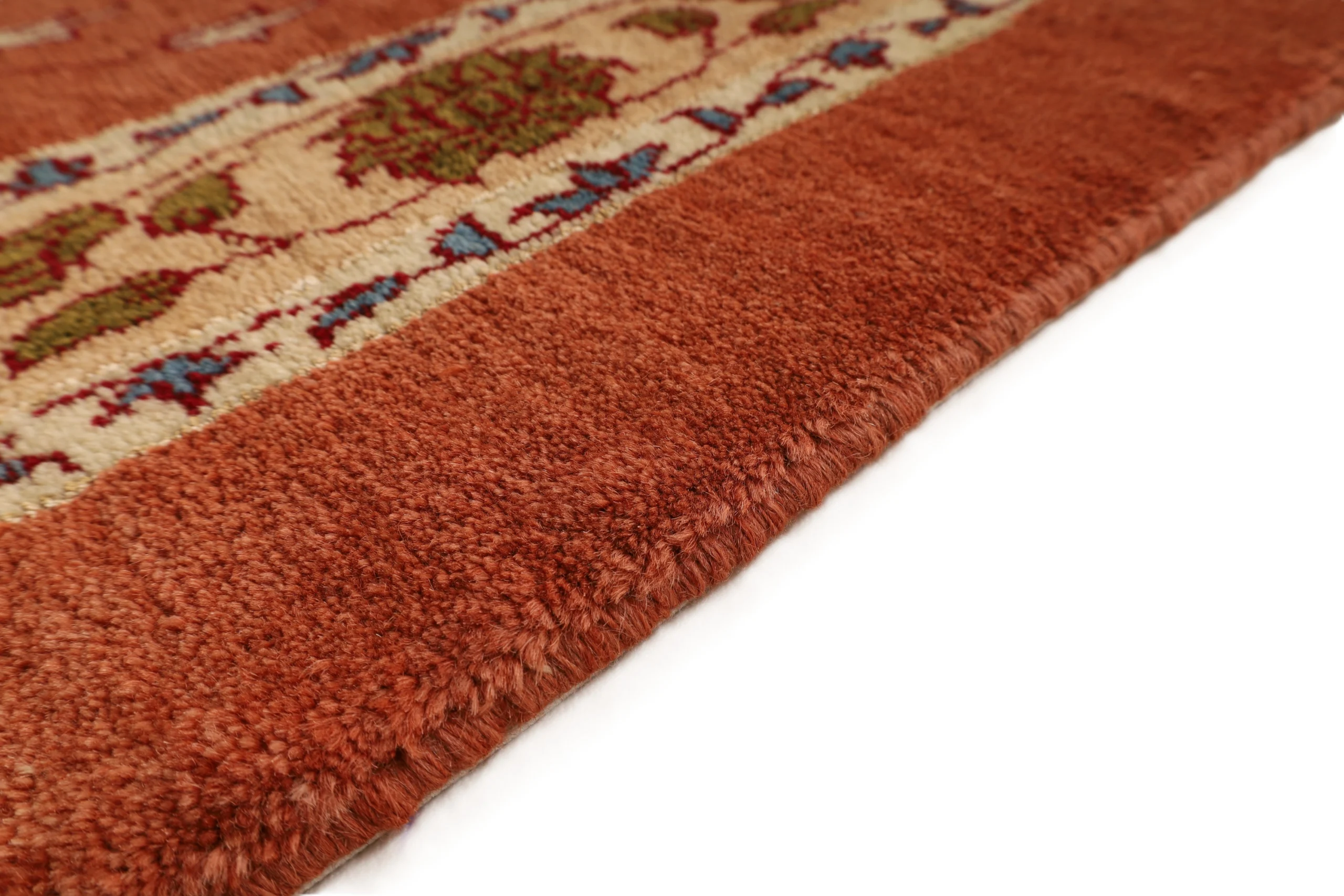 Hand-Knotted Wool & Silk Kashmar Persian Rug, 203 × 119 cm
