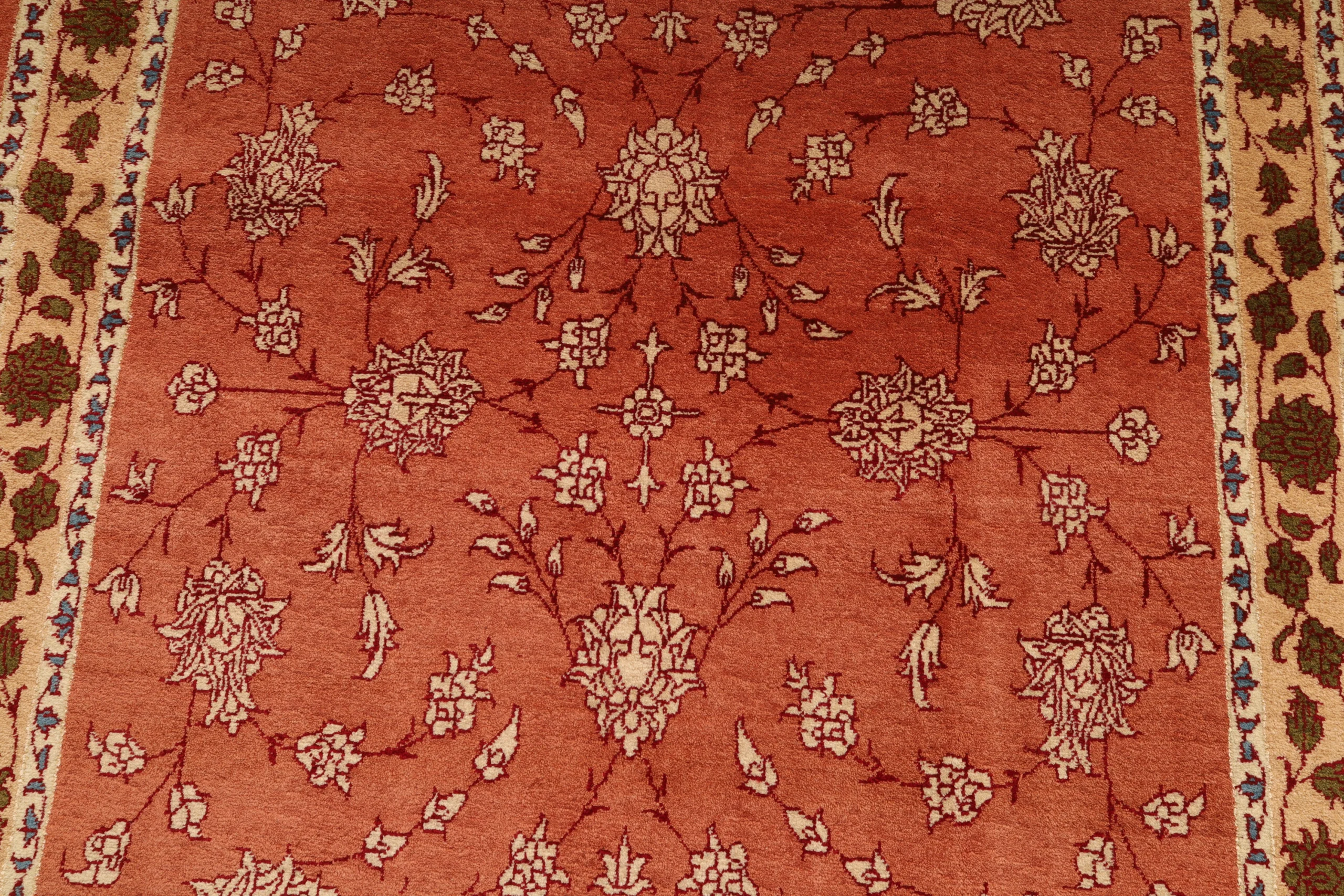 Hand-Knotted Wool & Silk Kashmar Persian Rug, 203 × 119 cm