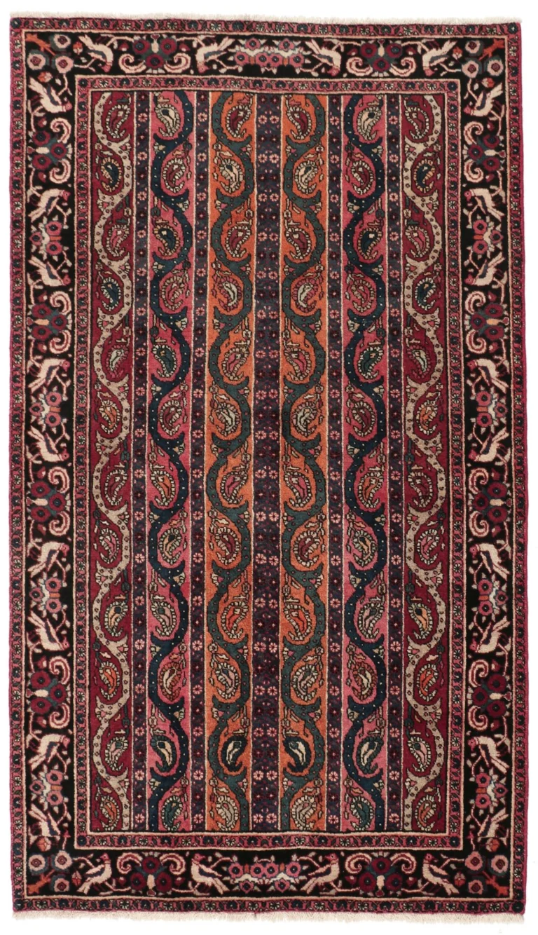 Hand-Knotted Wool Bijar Persian Rug, 122 × 208 cm