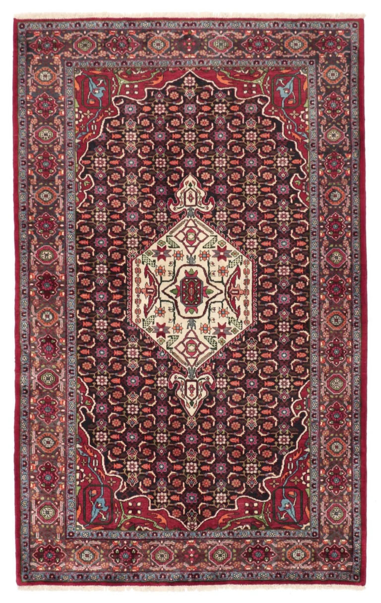Hand-Knotted Wool Bijar Persian Rug, 131 × 209 cm