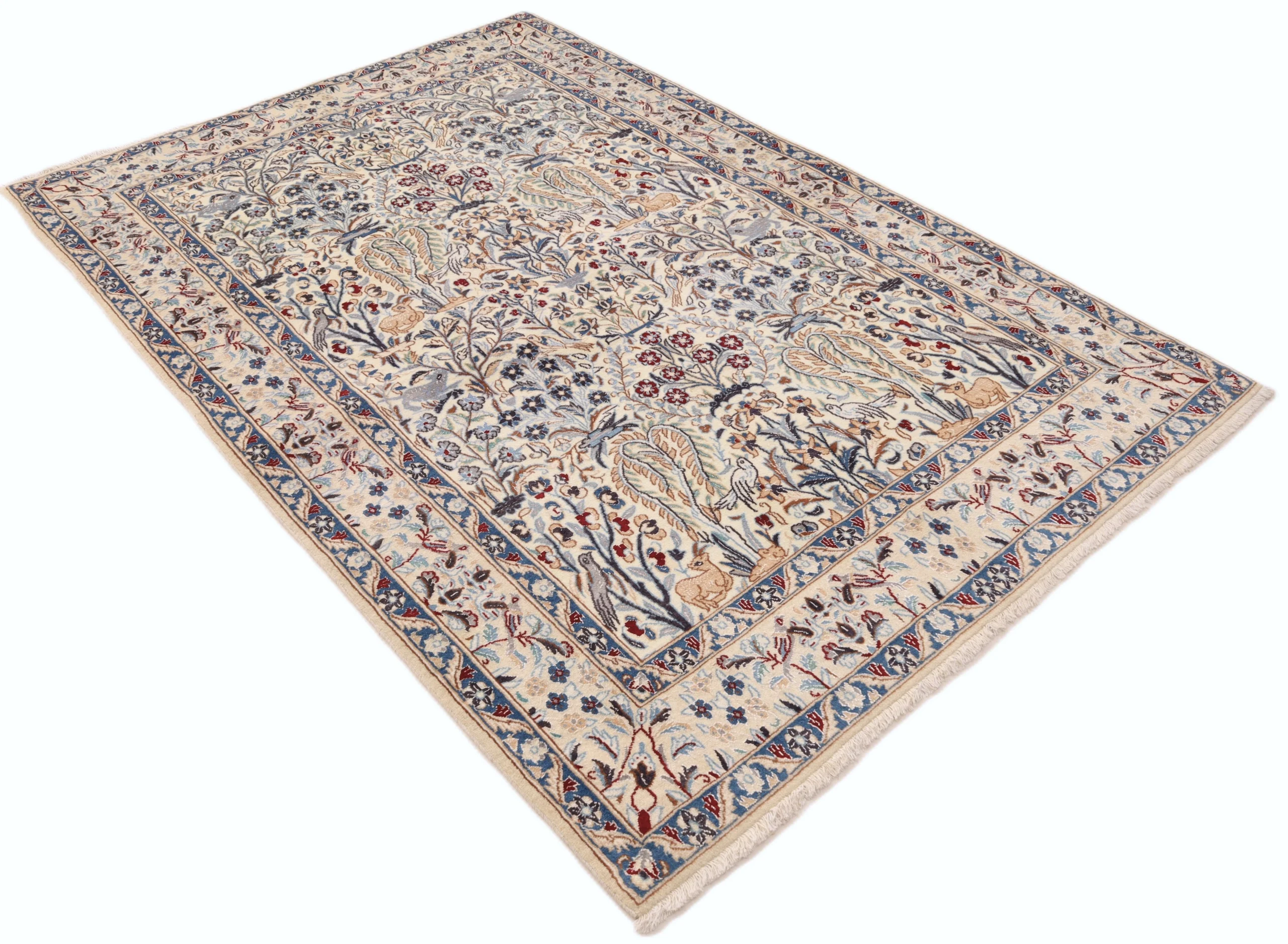 Nain Persian Rug 196 × 128 cm, Wool, hand-knotted