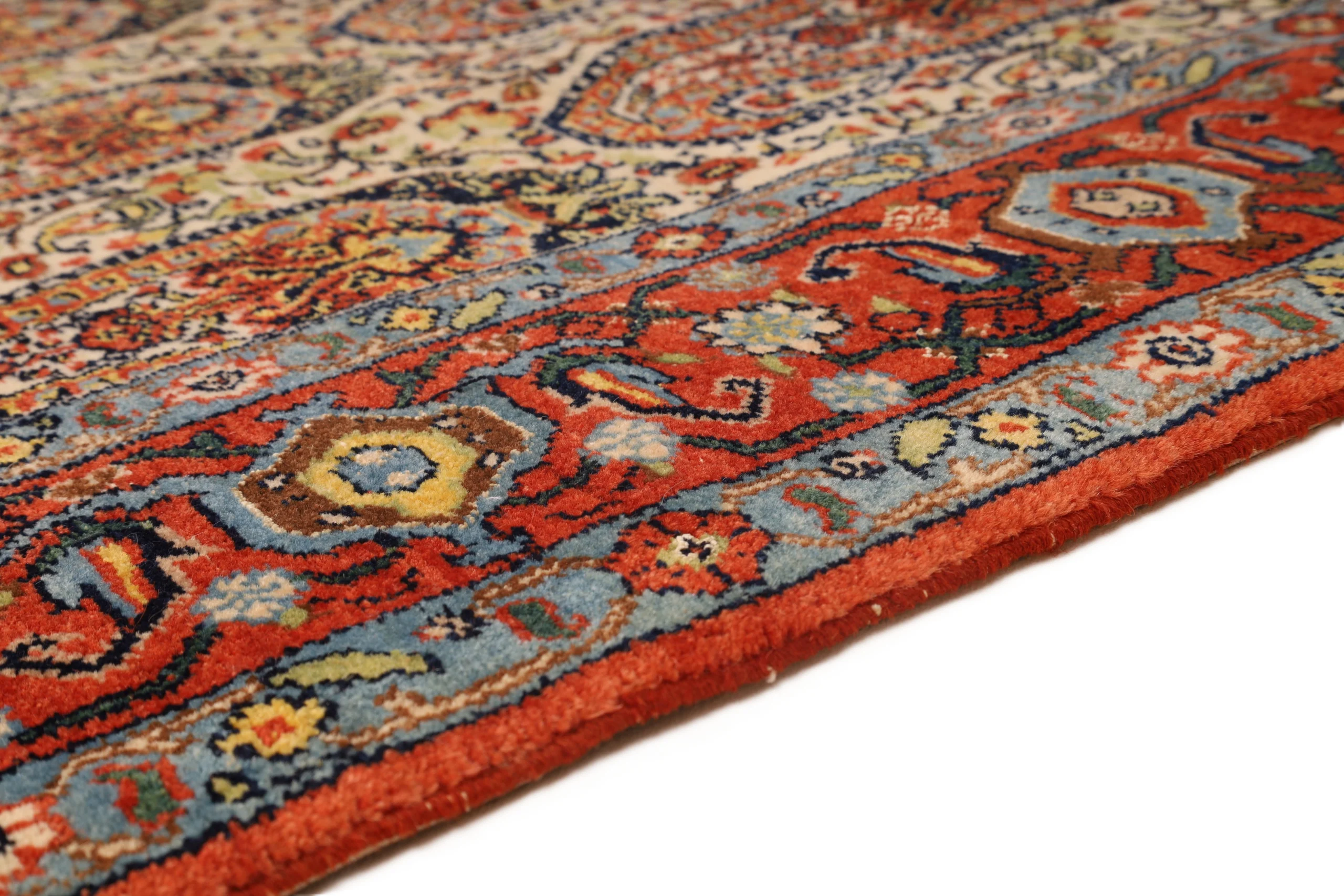 Hand-Knotted Wool & Silk Senneh Persian Rug, 176 × 117 cm