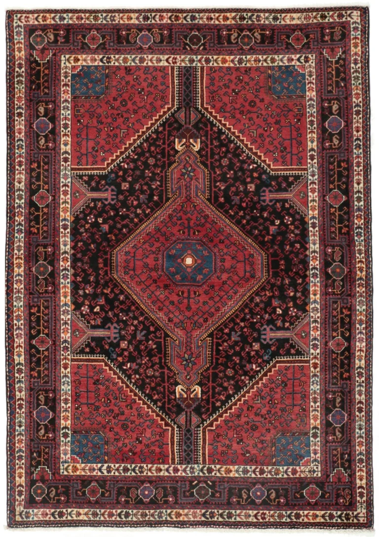 Hand-Knotted Wool Persian Rug, 155 × 220 cm